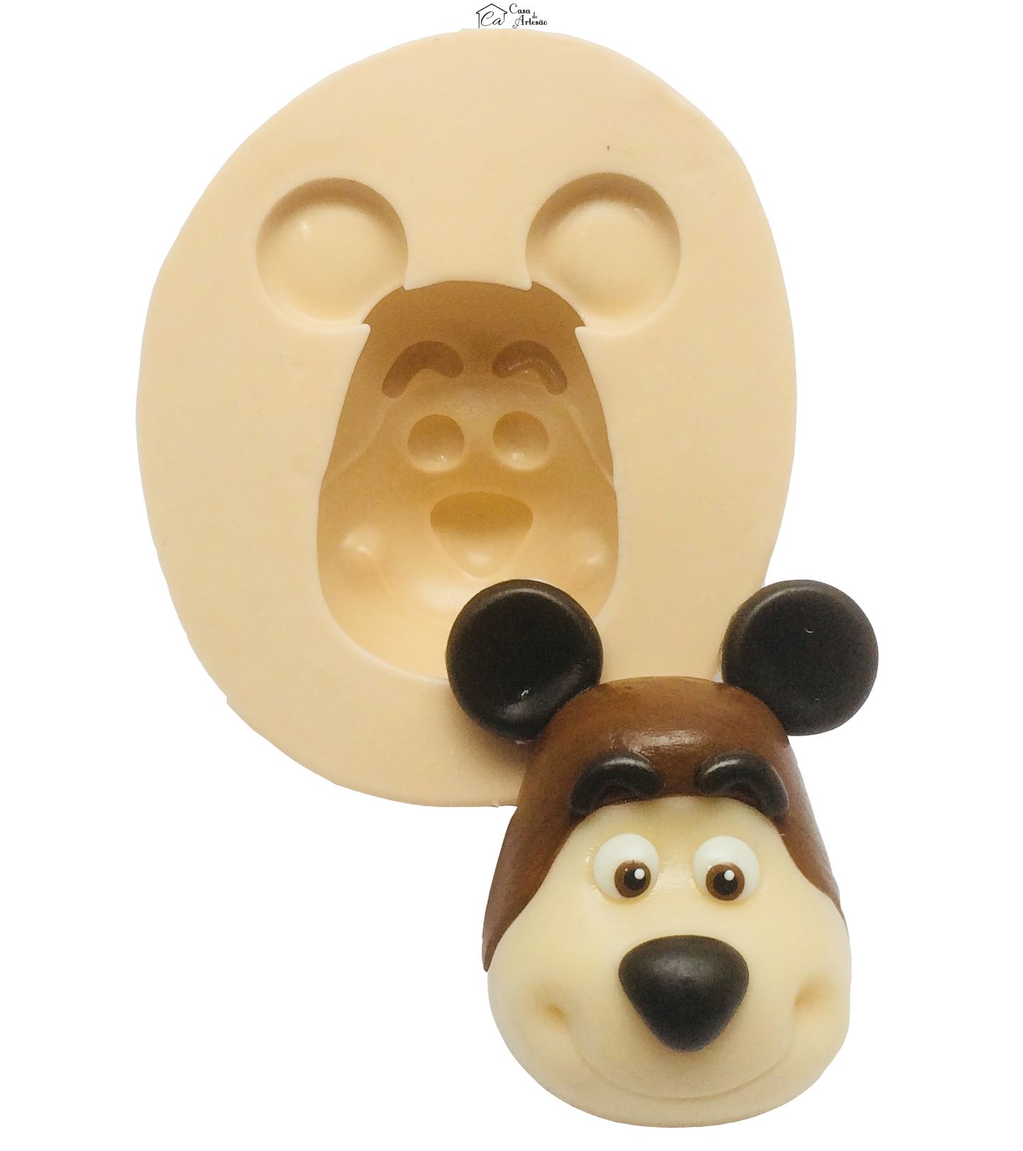 Molde de silicone - Masha e o Urso - Rosto Urso - Medio - P368