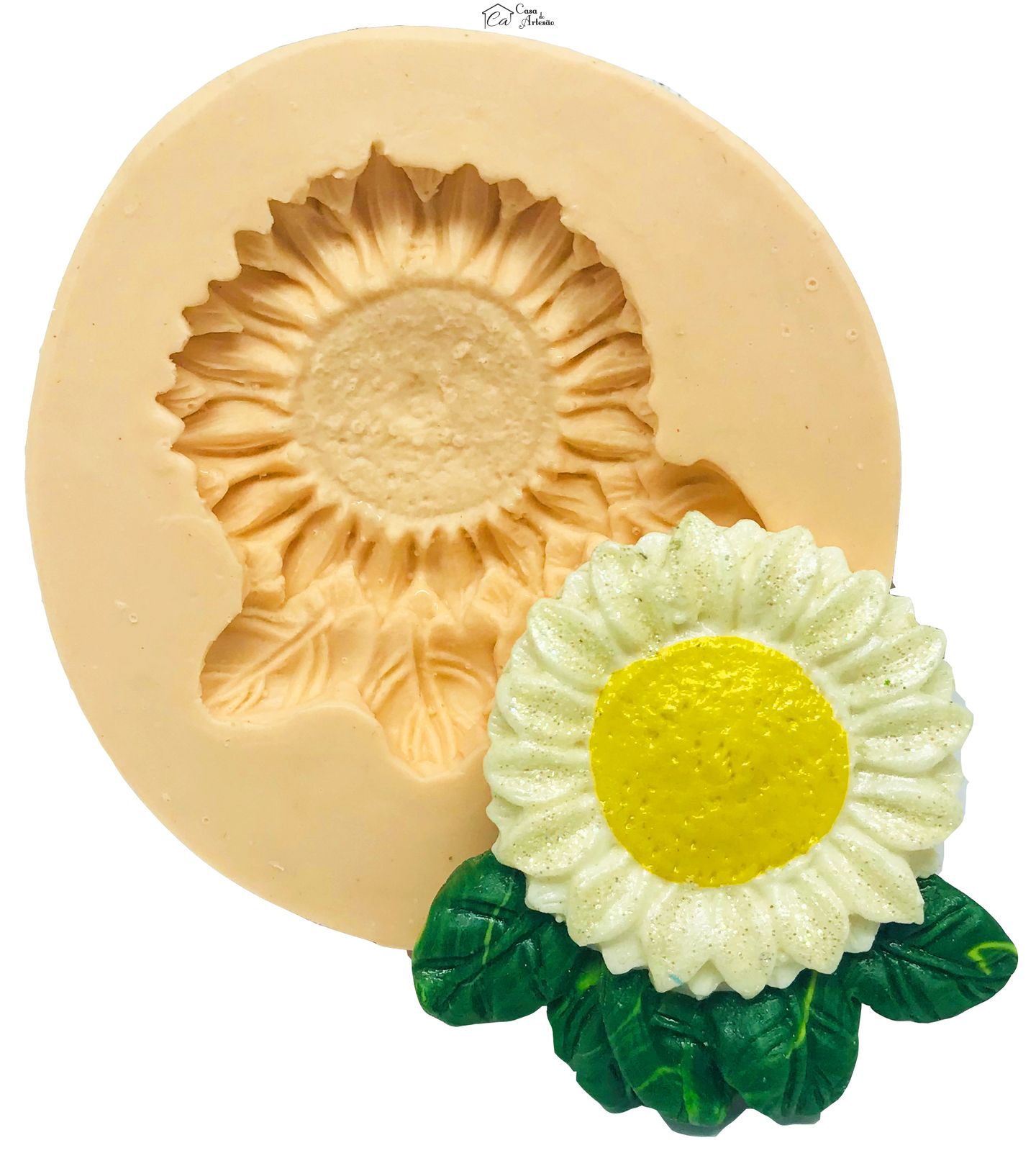 Molde de silicone - Girassol Para Tampa