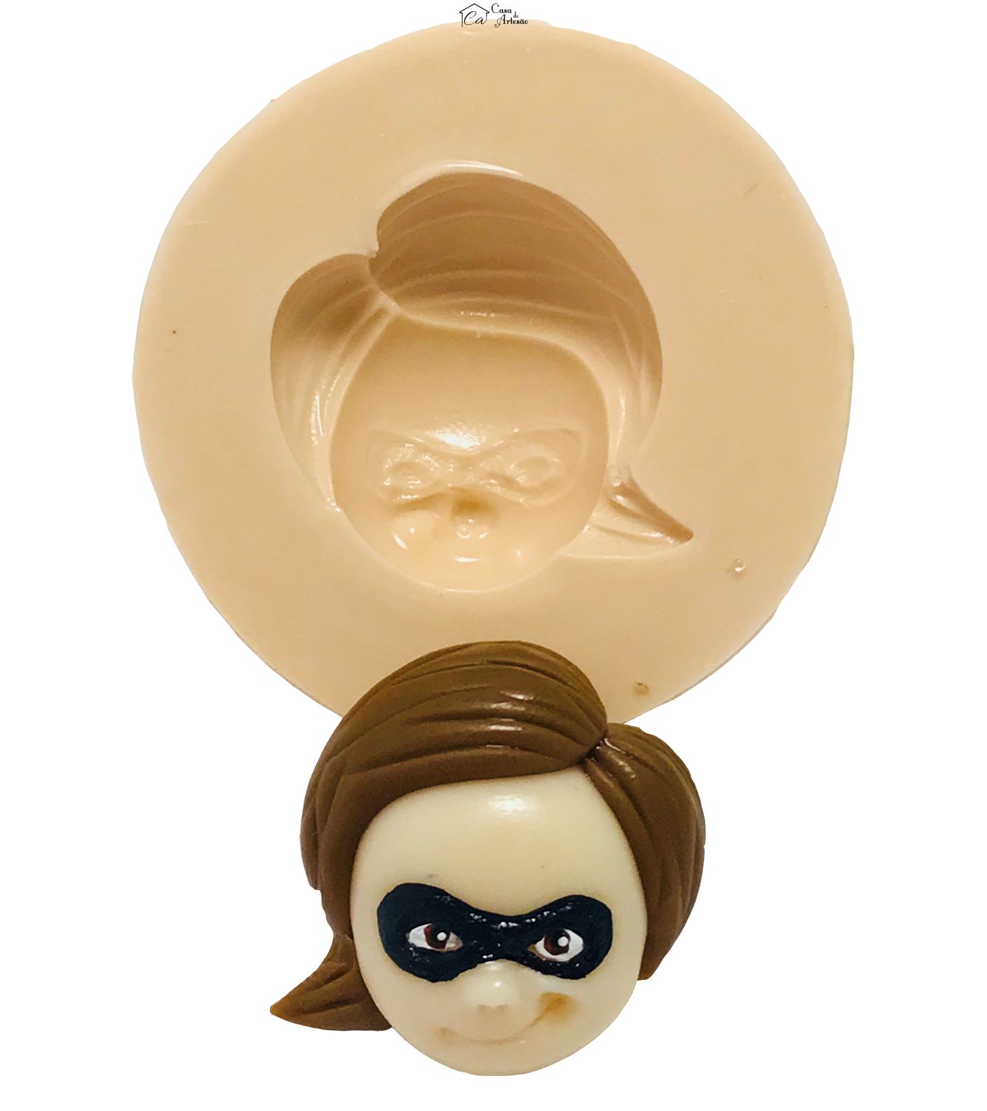 Molde de silicone - Os Incriveis - Rosto Mulher Elastico - Pequeno - P434