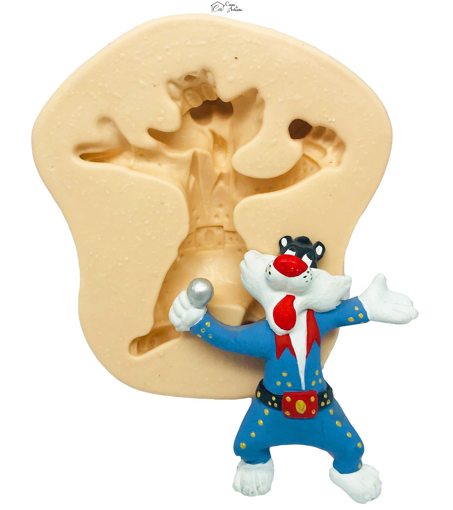 Molde de silicone - Looney Tunes - Frajola Cantor - P20