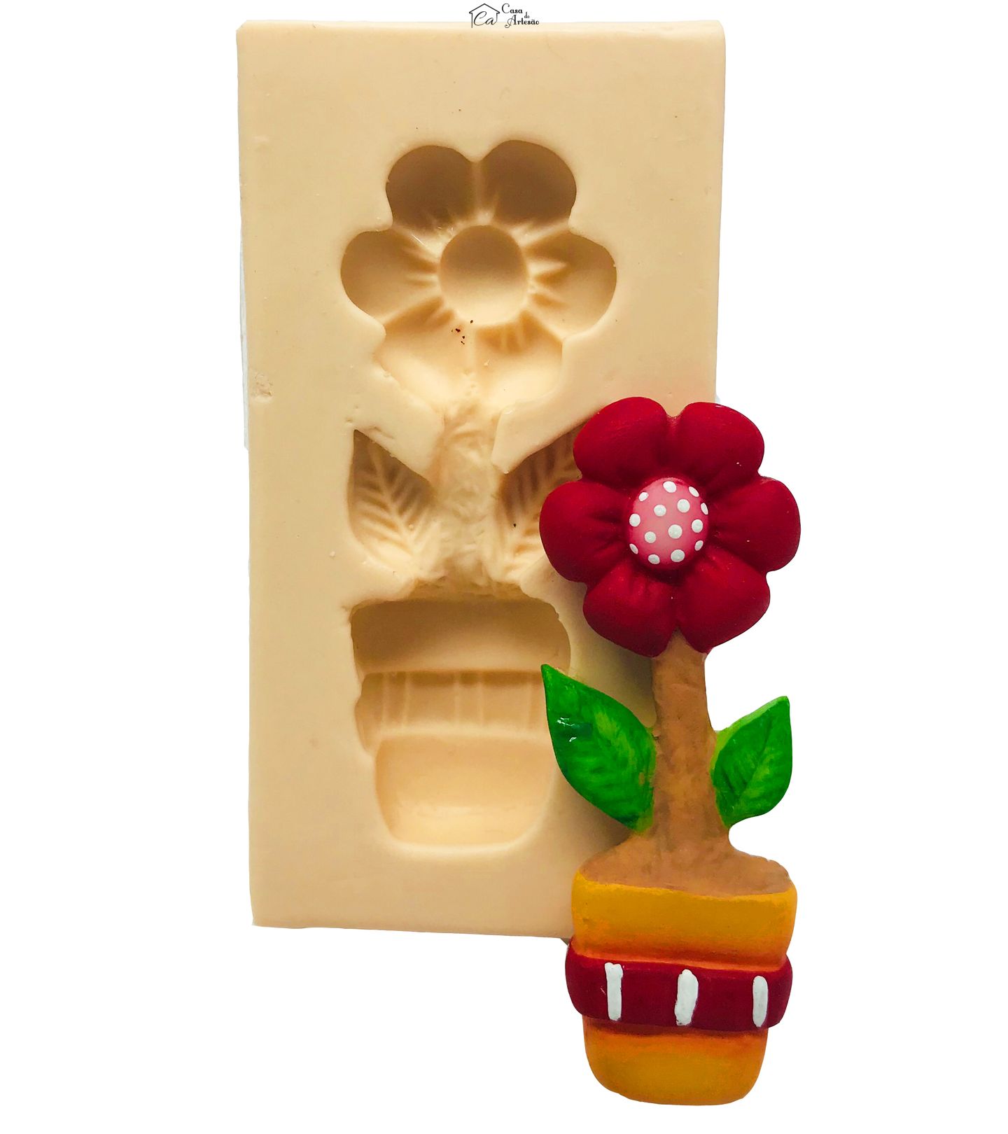 Molde de silicone - Vaso com Flor - P78