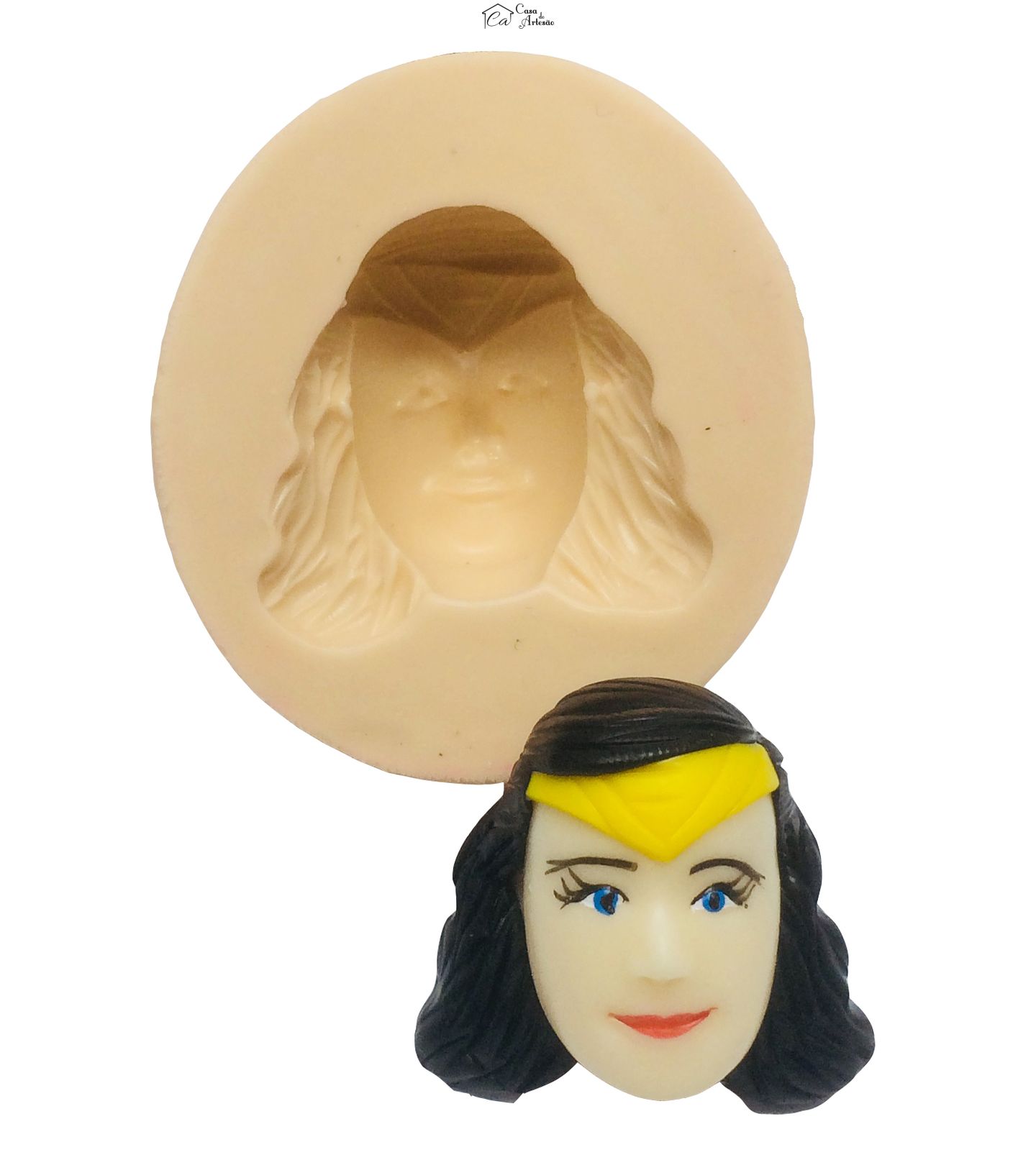 Molde de silicone - Liga da Justiça - Rosto Mulher Maravilha - Medio - P392