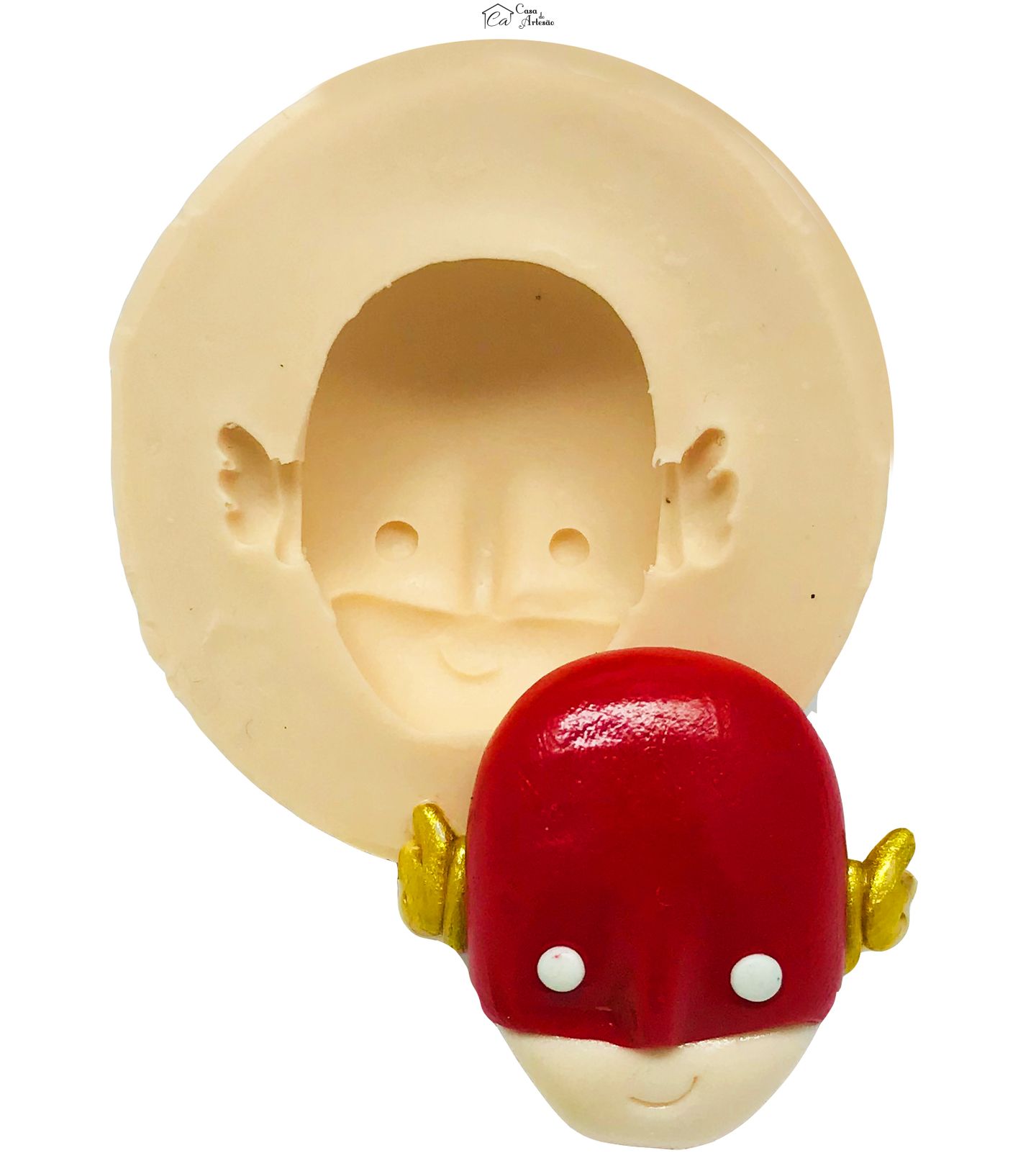 Molde de silicone - Liga da Justiça - Rosto Flash Baby - Pequeno - P498