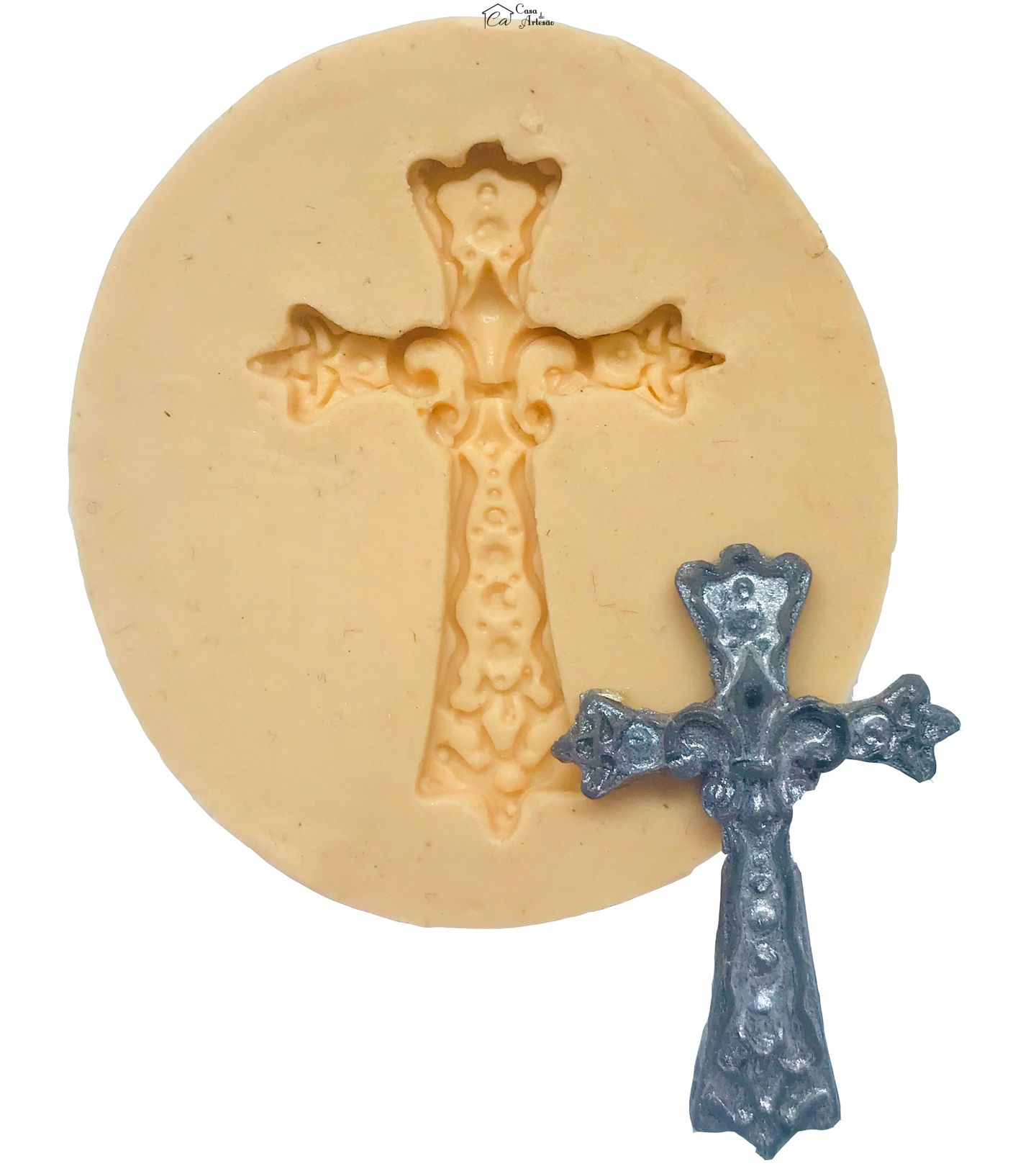 Molde de silicone - Crucifixo Trabalhado - Mod.02