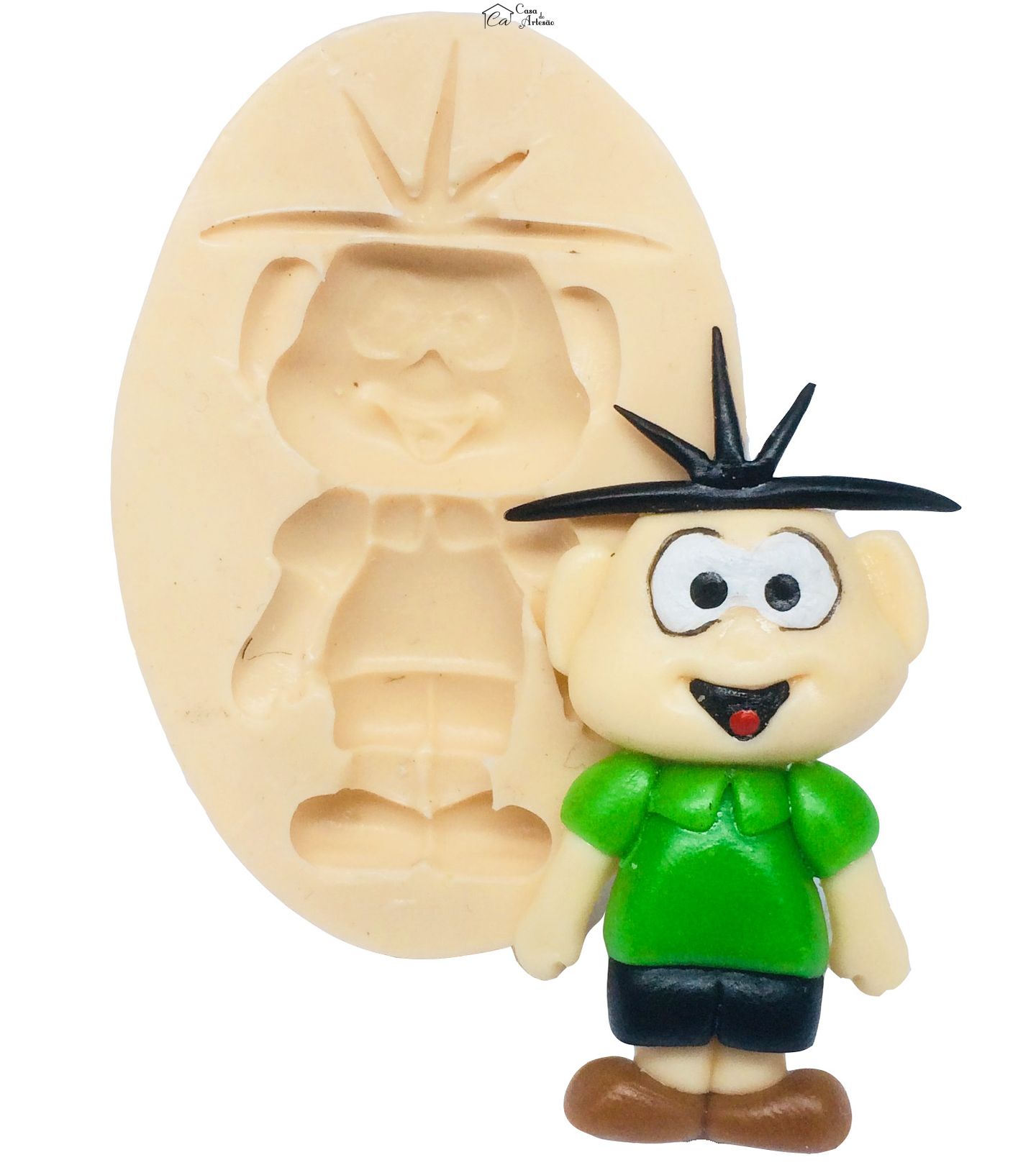 Molde de silicone - Menino Cabelo Espetado - P174