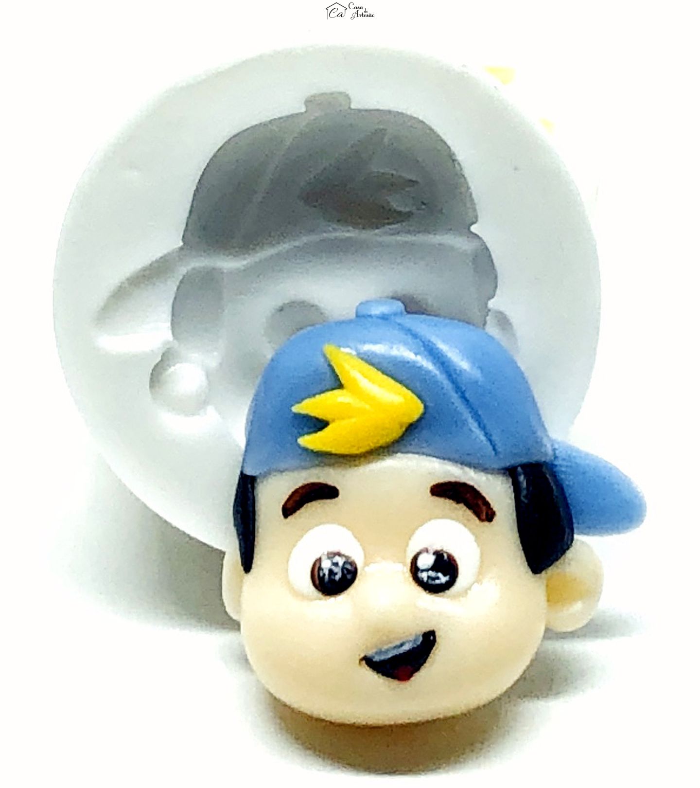 Molde de silicone - Os Aventureiros - Rosto Aventureiro Azul - Pequeno - P1015