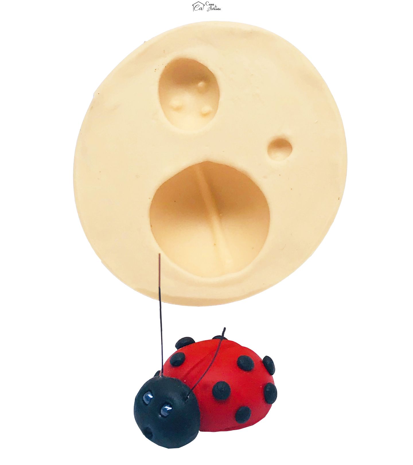 Molde de silicone - Joaninha p/ Lapis