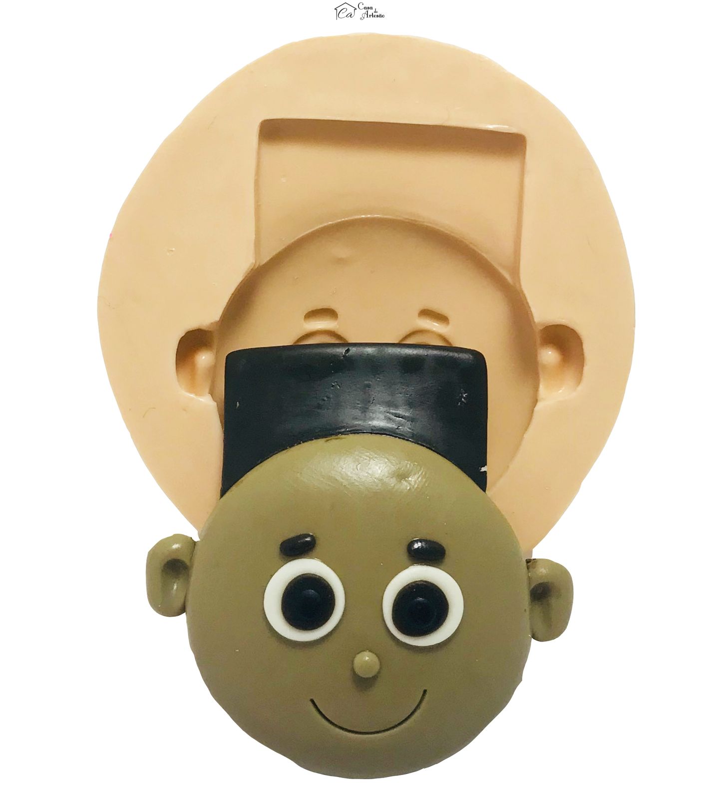 Molde de silicone - Os Pequerruchos - Rosto Fabinho - Grande - P419