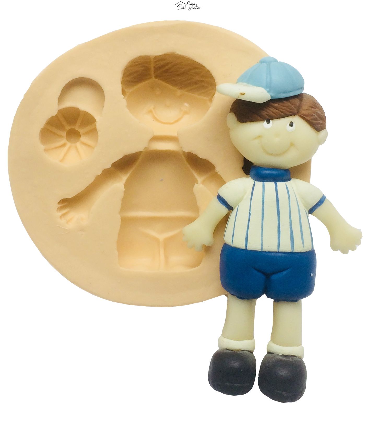 Molde de silicone - Menino Grande c/ Bone