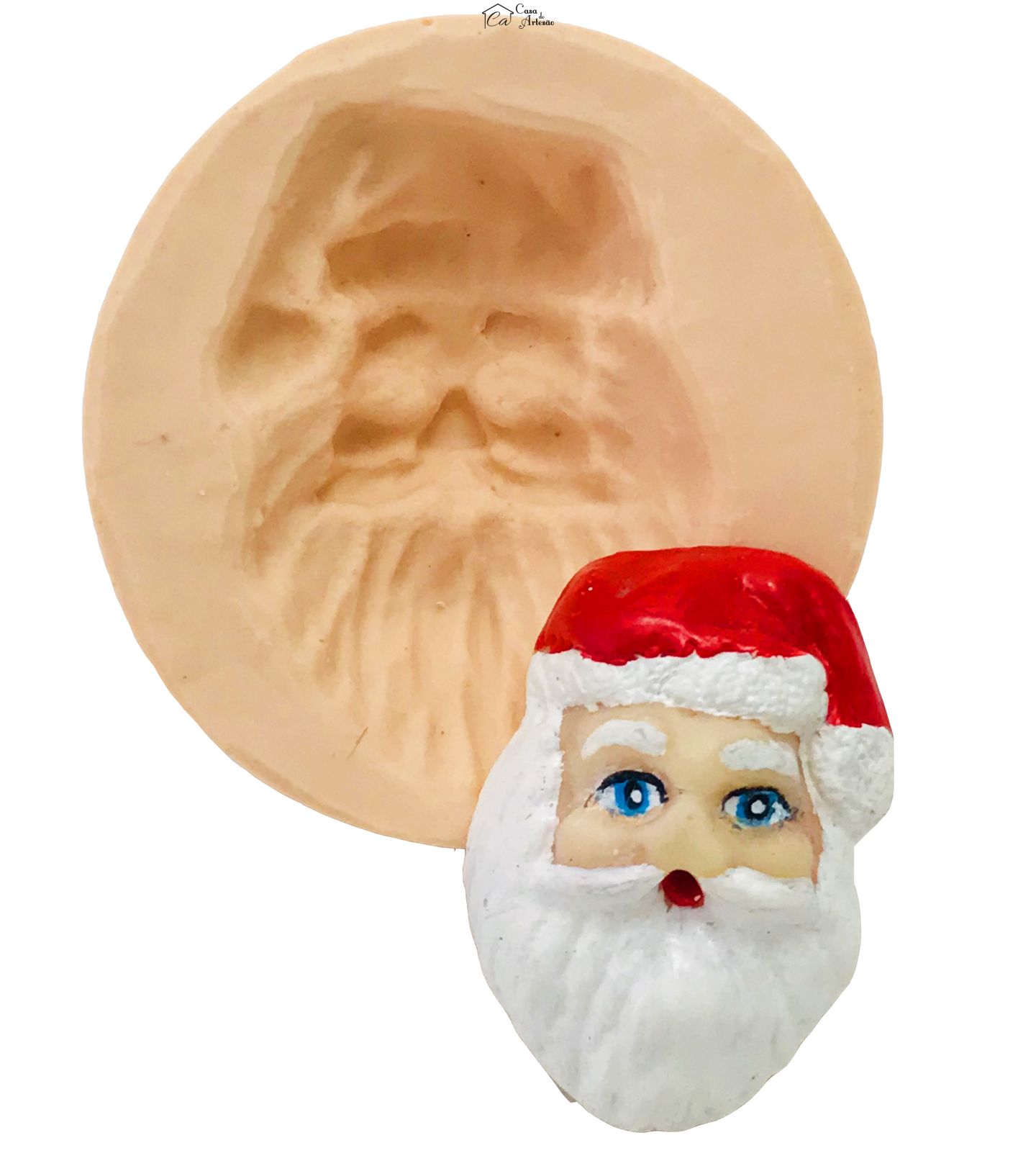 Molde de silicone - Rosto Papai Noel Pequeno