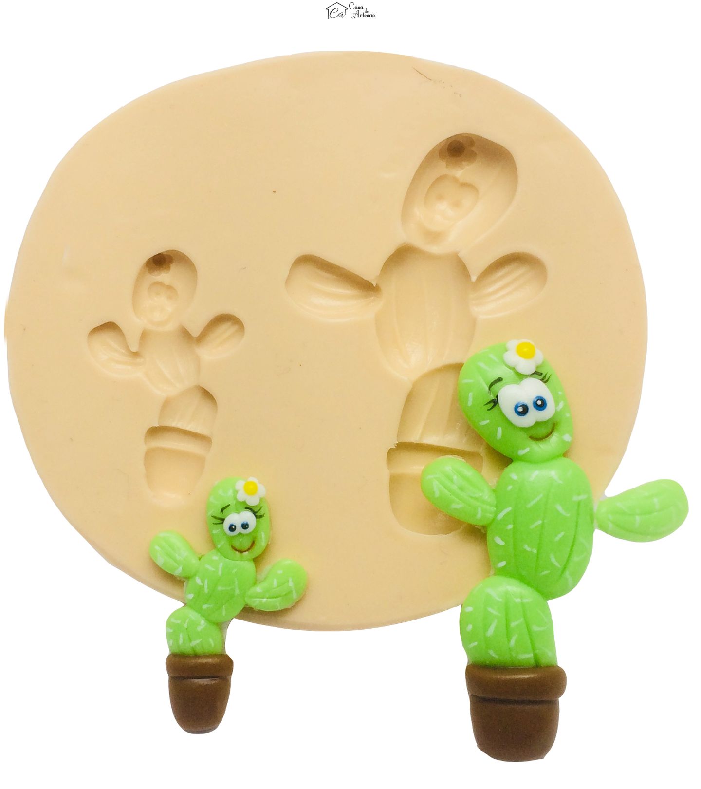 Molde de silicone - Jardim Encantado - Cactus 01 - Medio e Pequeno - P371