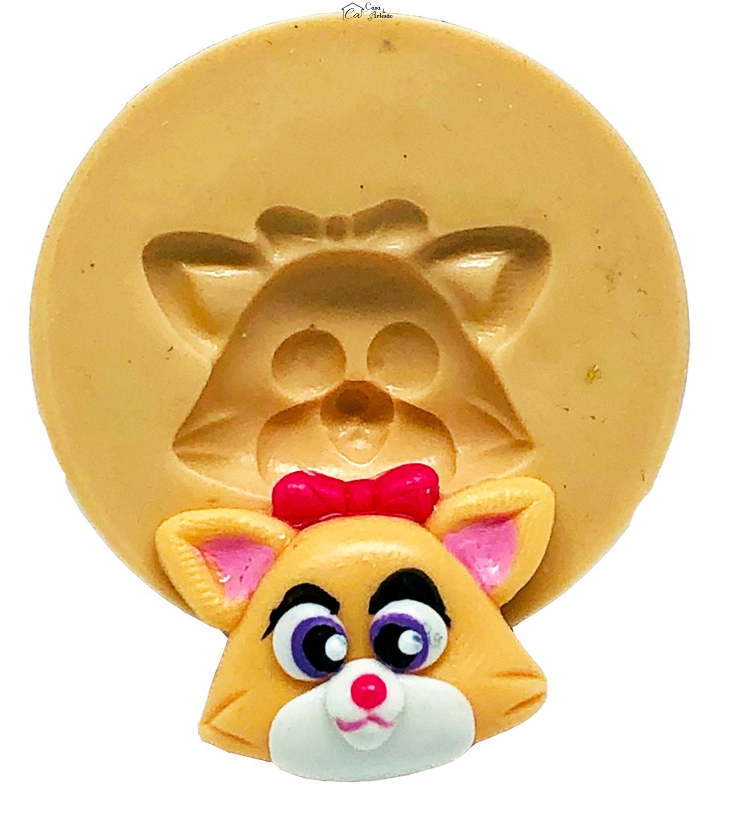 Molde de silicone - Tots - Rosto Gata - Pequeno - P816