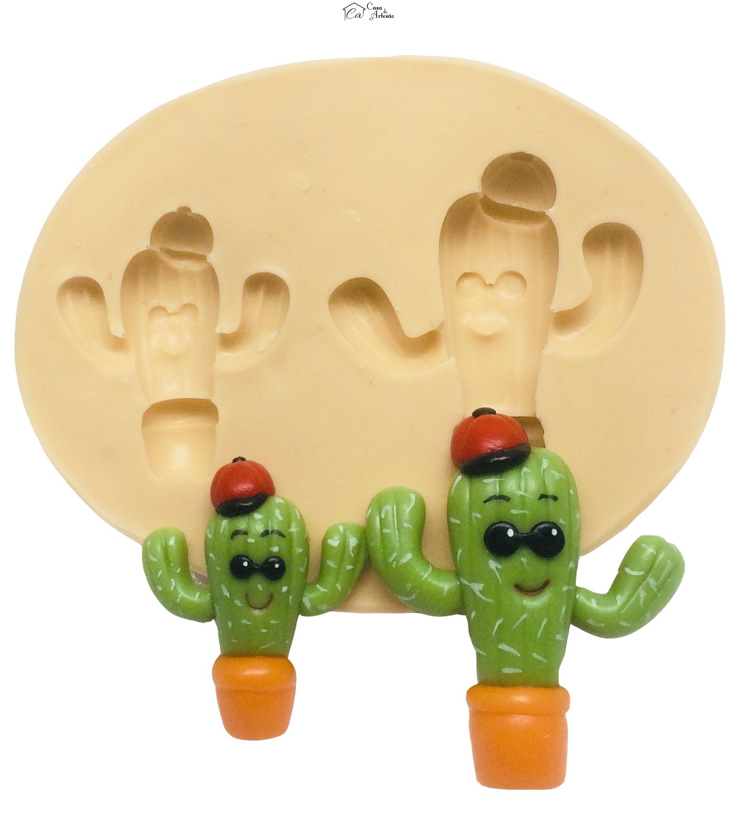 Molde de silicone - Jardim Encantado - Cactus 03 - Medio e Pequeno - P369