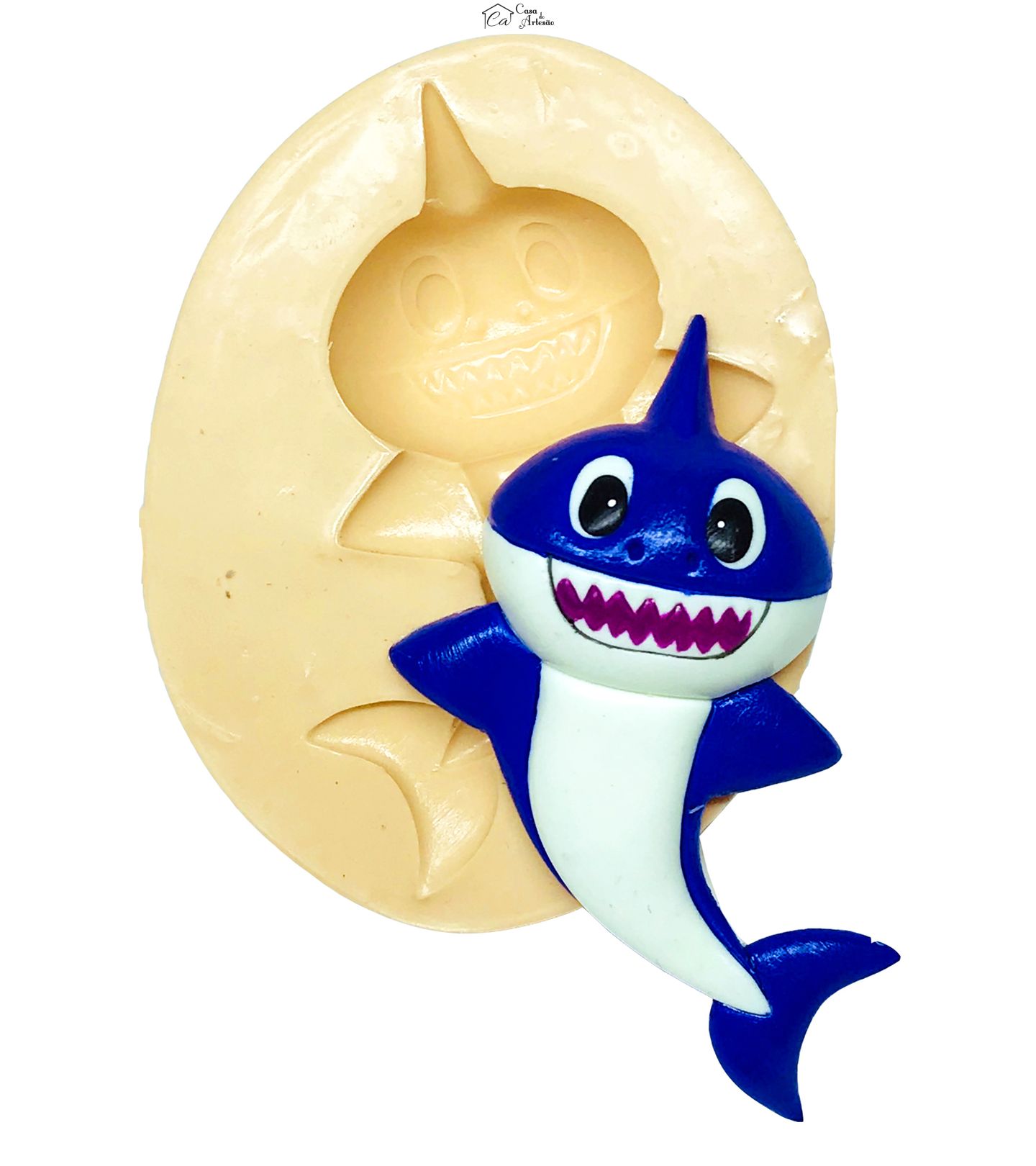 Molde de silicone - Baby Shark - Papai - Grande - P624