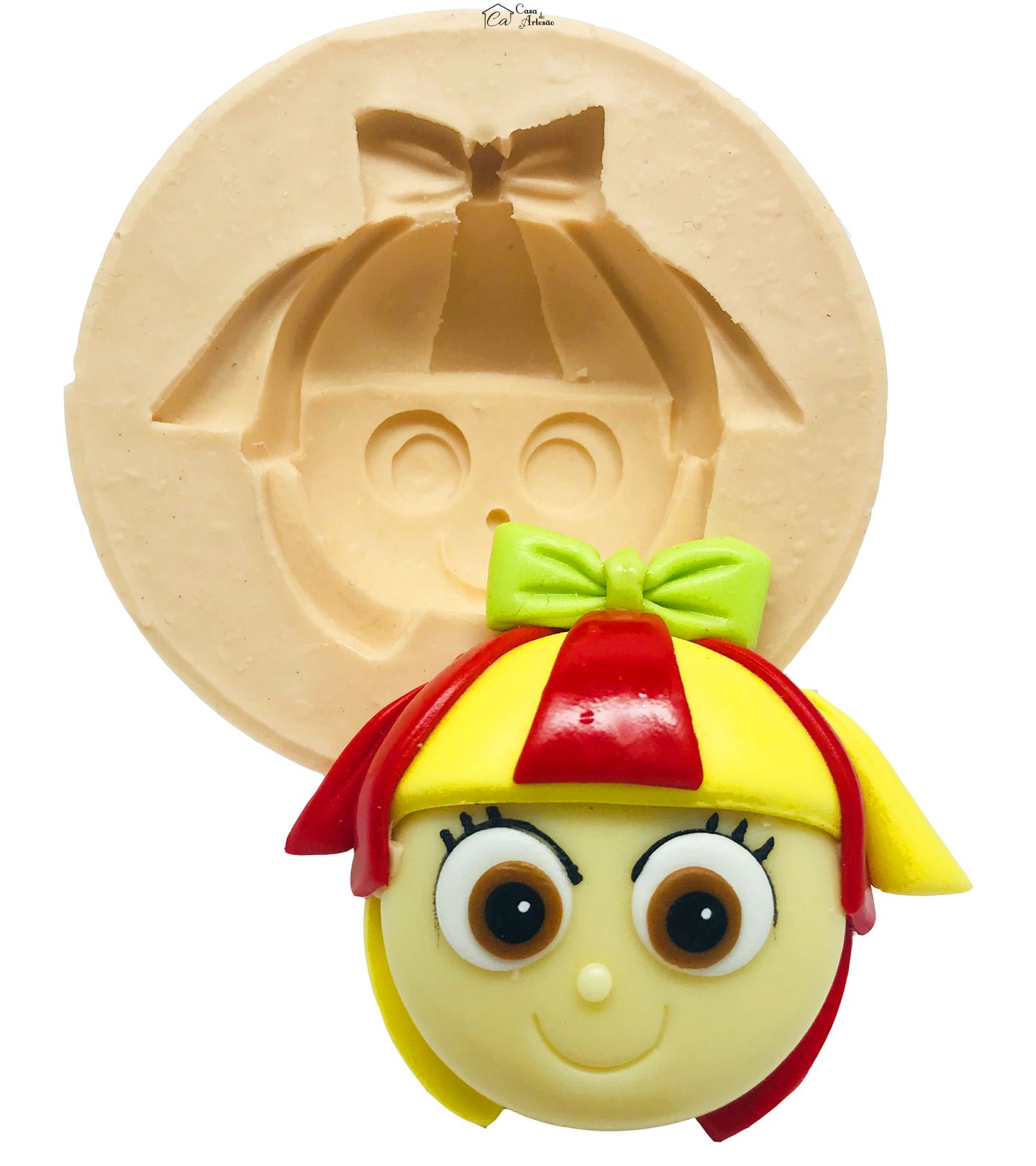 Molde de silicone - Sitio do Pica Pau Amarelo - Rosto Emilia - Grande - P489