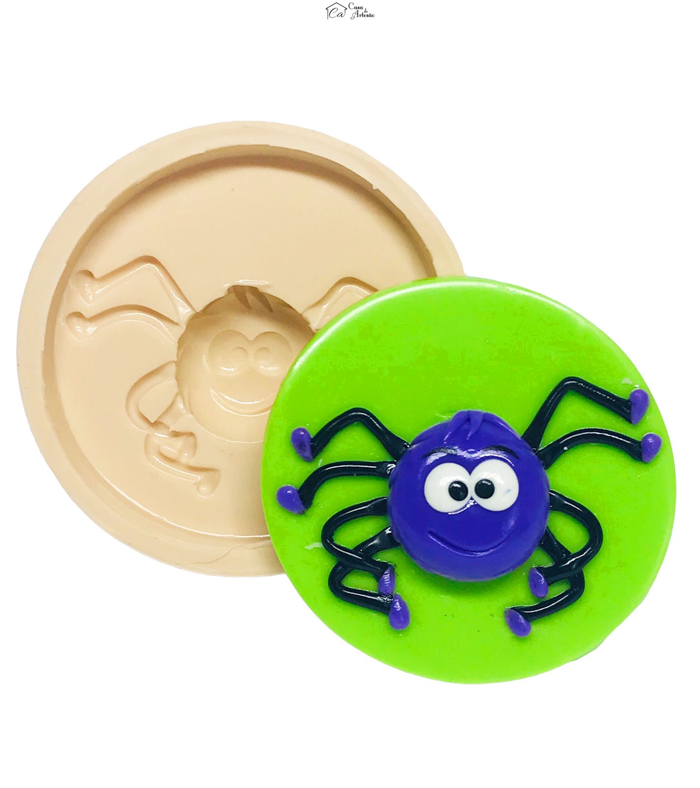 Molde de silicone - Galinha Pintadinha com Base - Dona Aranha - Grande - P525
