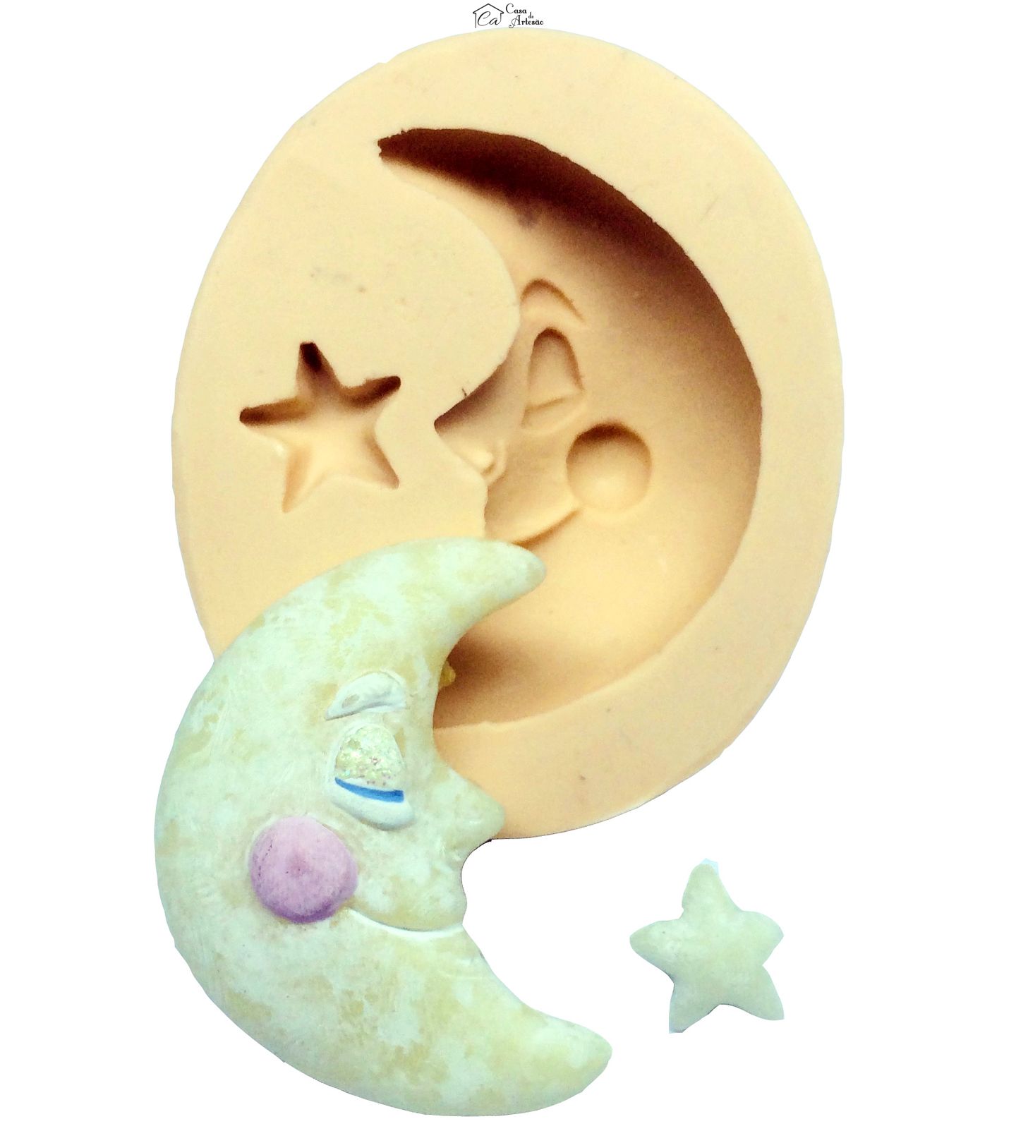 Molde de silicone - Lua e Estrela Grande