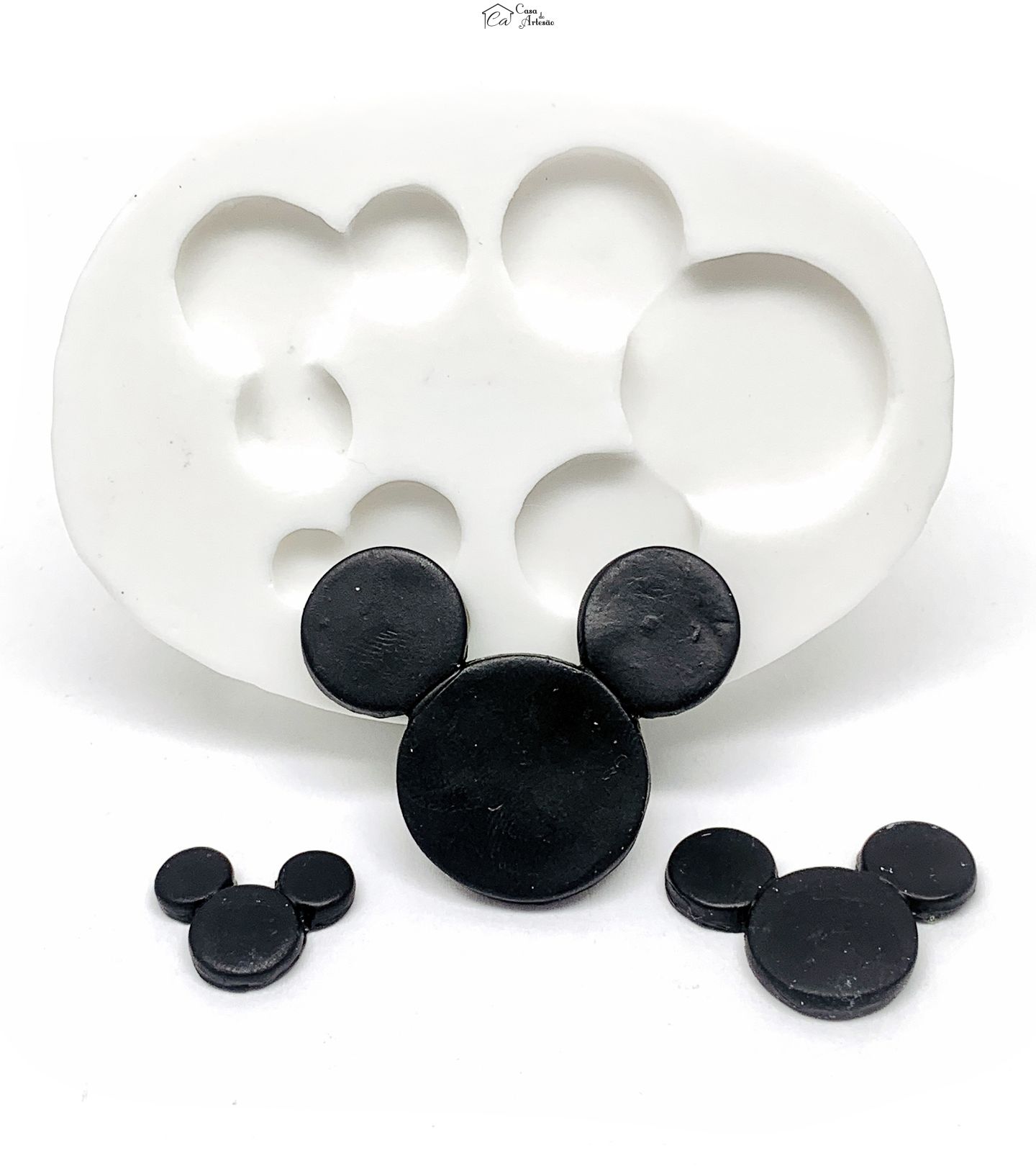 Molde de silicone - Mickey e Minnie - Rosto 3 Tamanhos - P166