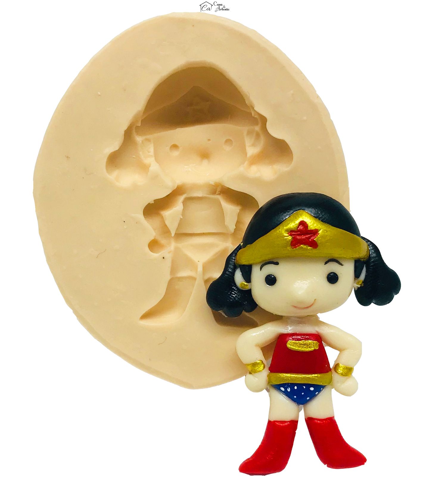 Molde de silicone - Liga da Justiça - Fofinhos -  Mulher Maravilha - Media - P502