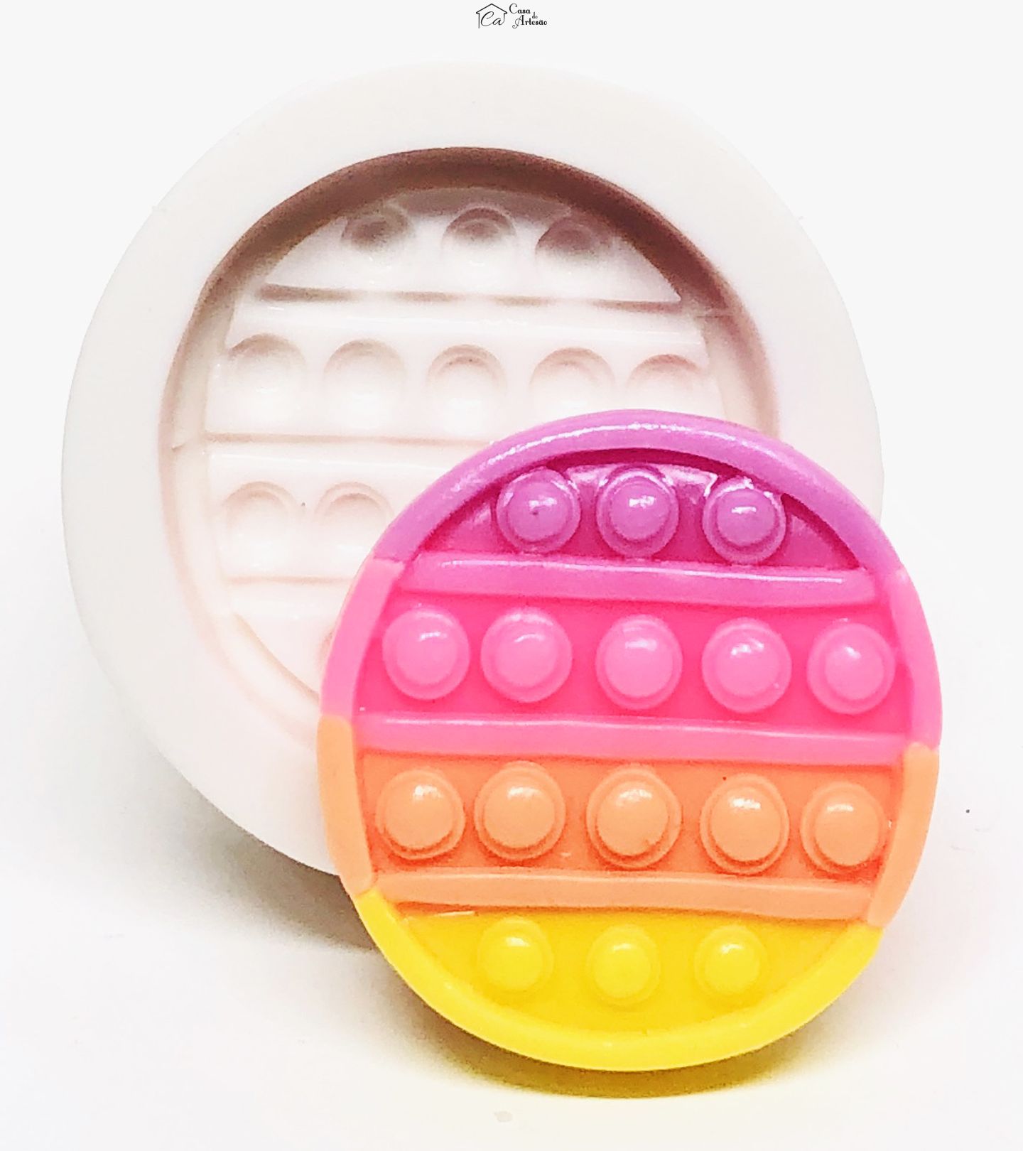 Molde de silicone - Fidget - Redondo - Pequeno - P1086