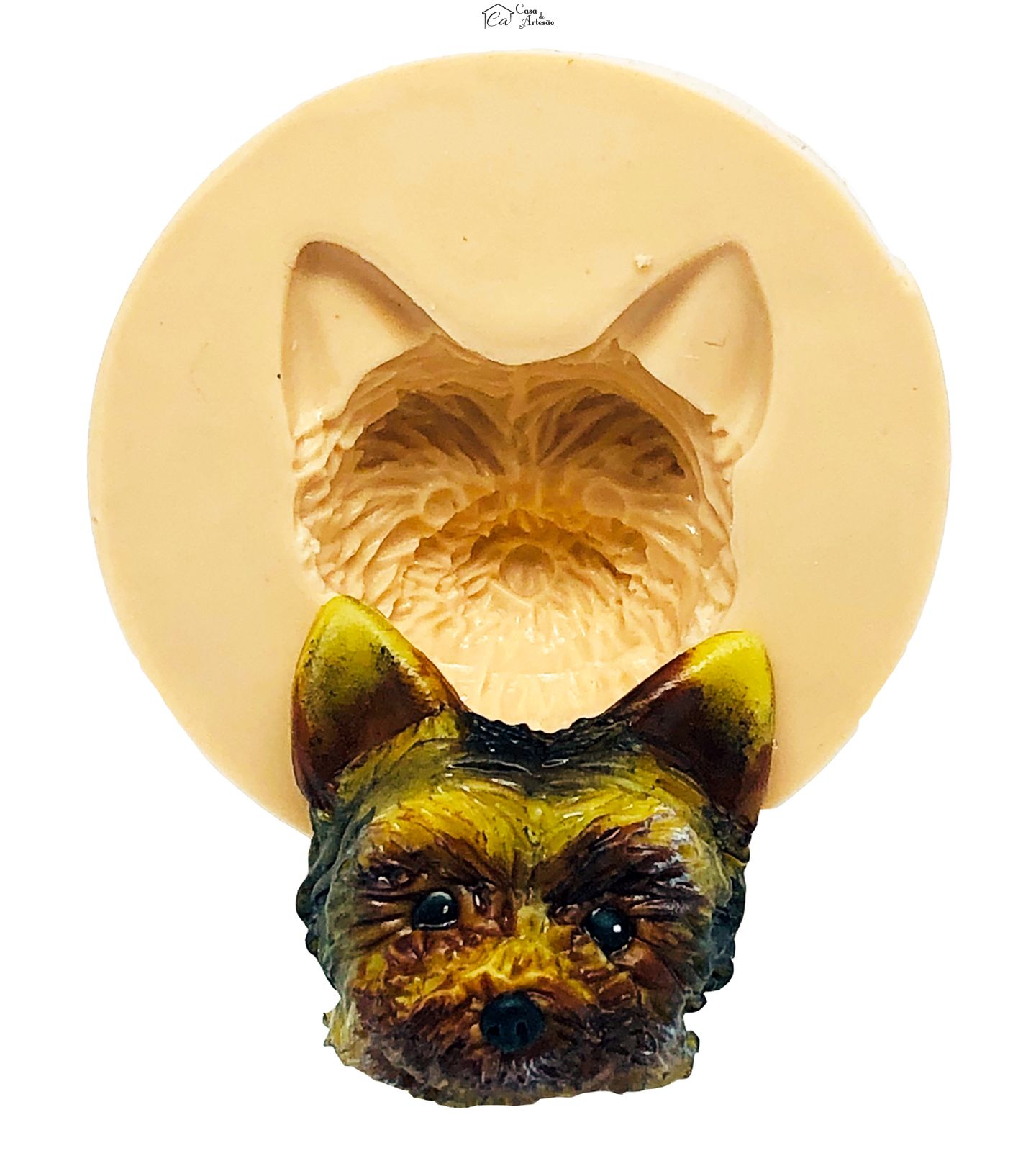 Molde de silicone - Cachorro - Rosto Yorkshire - Medio - P827