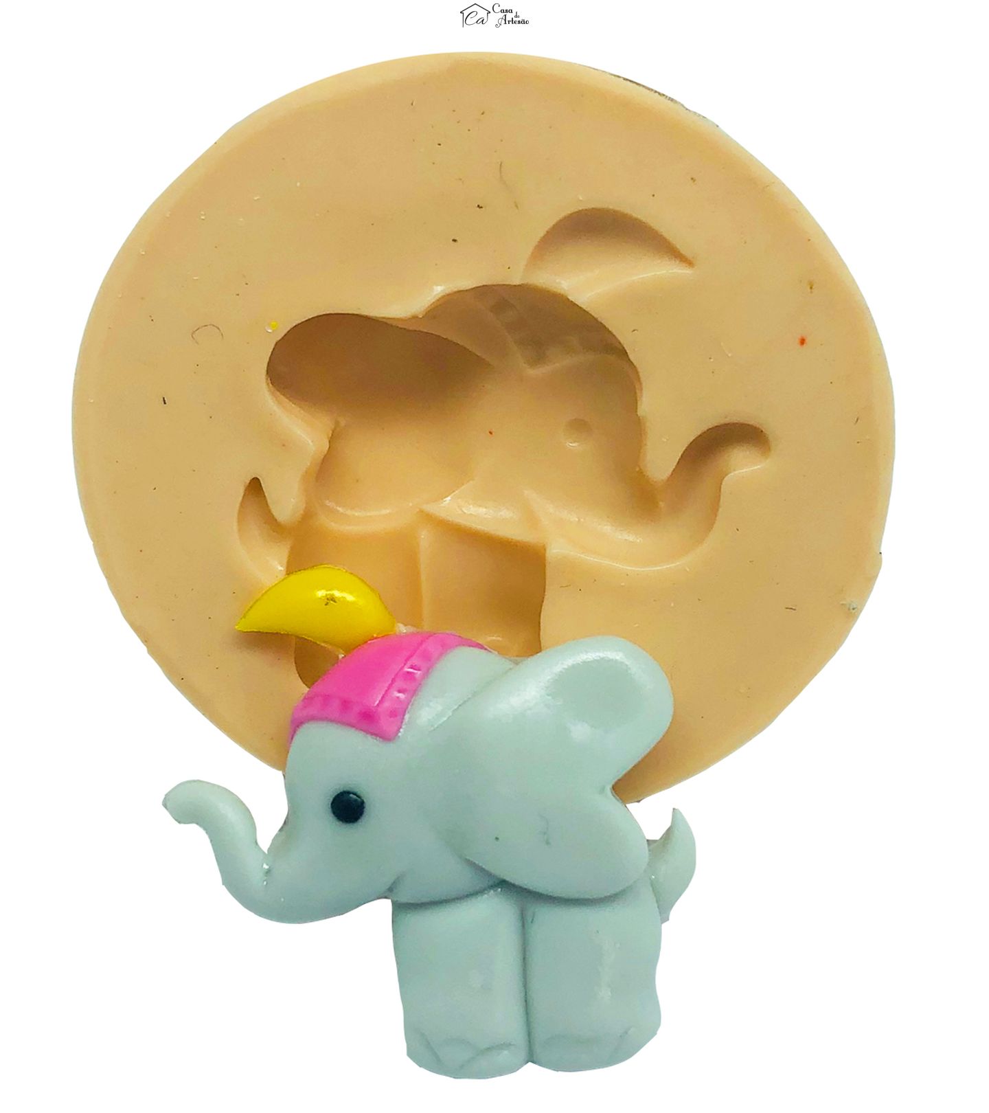 Molde de silicone - Circo Rosa - Elefante - Pequeno - P825