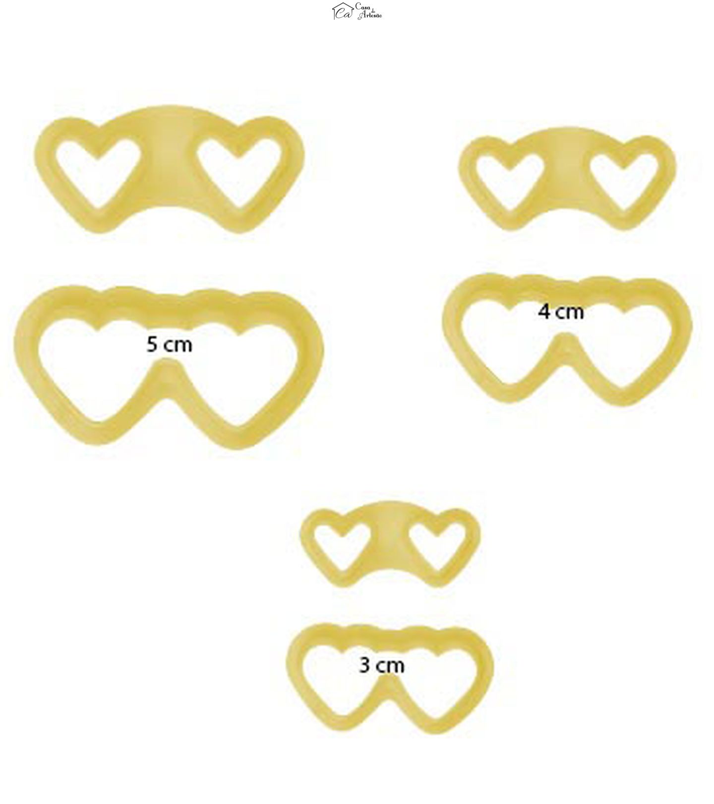Cortador Blue Star - Oculos Coração - Mod.02 - C/ 03 - Cod.6641