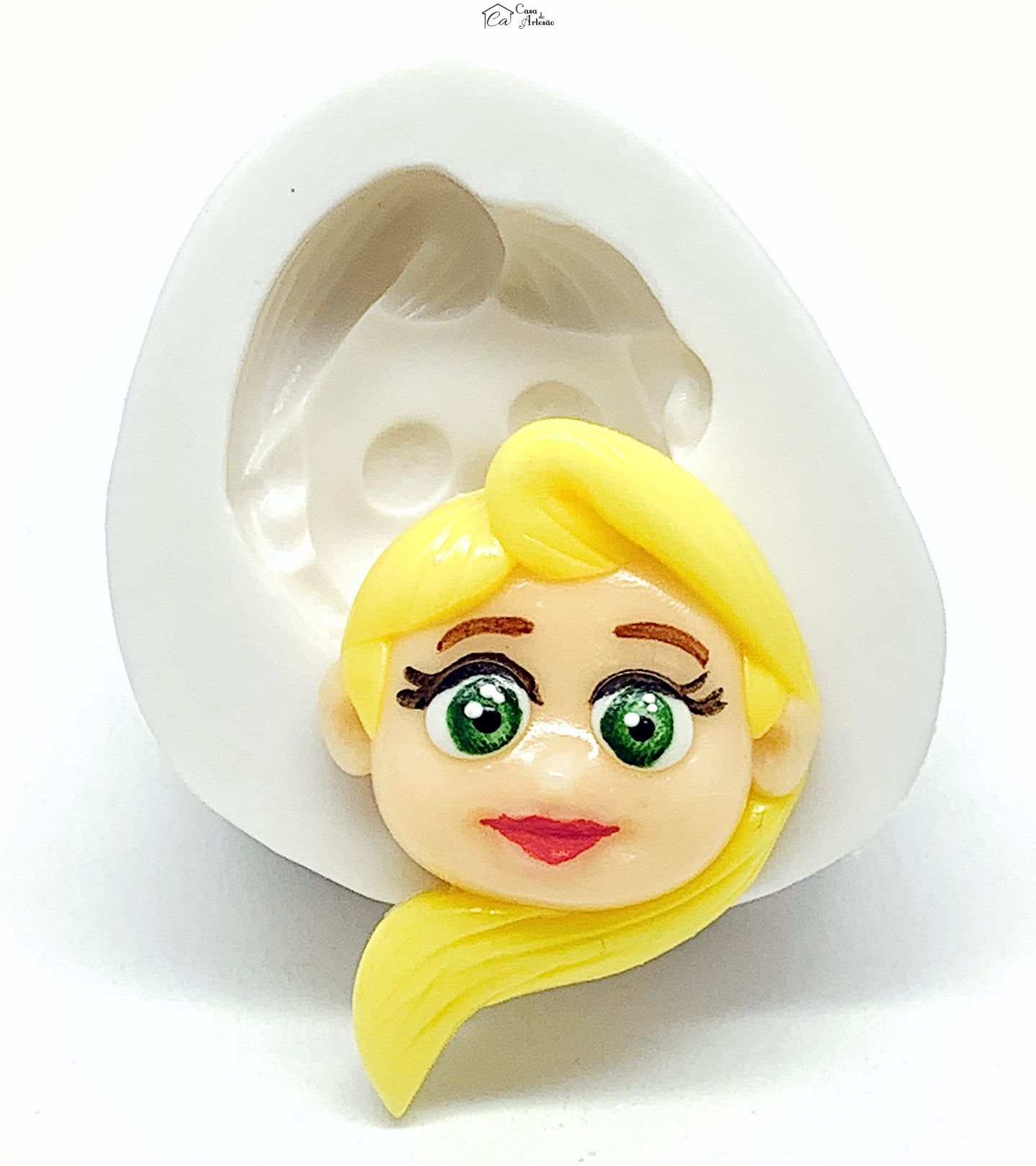 Molde de silicone - Princesas Disney - Rosto Rapunzel - Medio - P1148