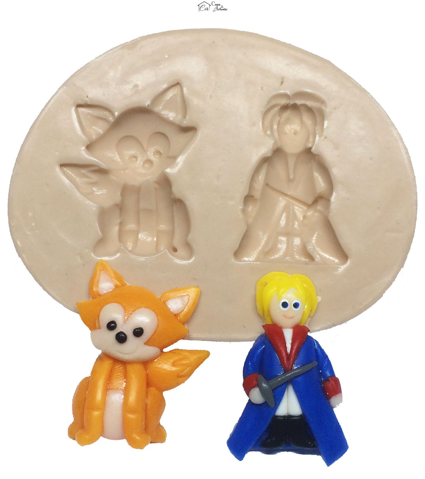 Molde de silicone - O Pequeno Principe - Principe e Raposa- Pequeno - P274