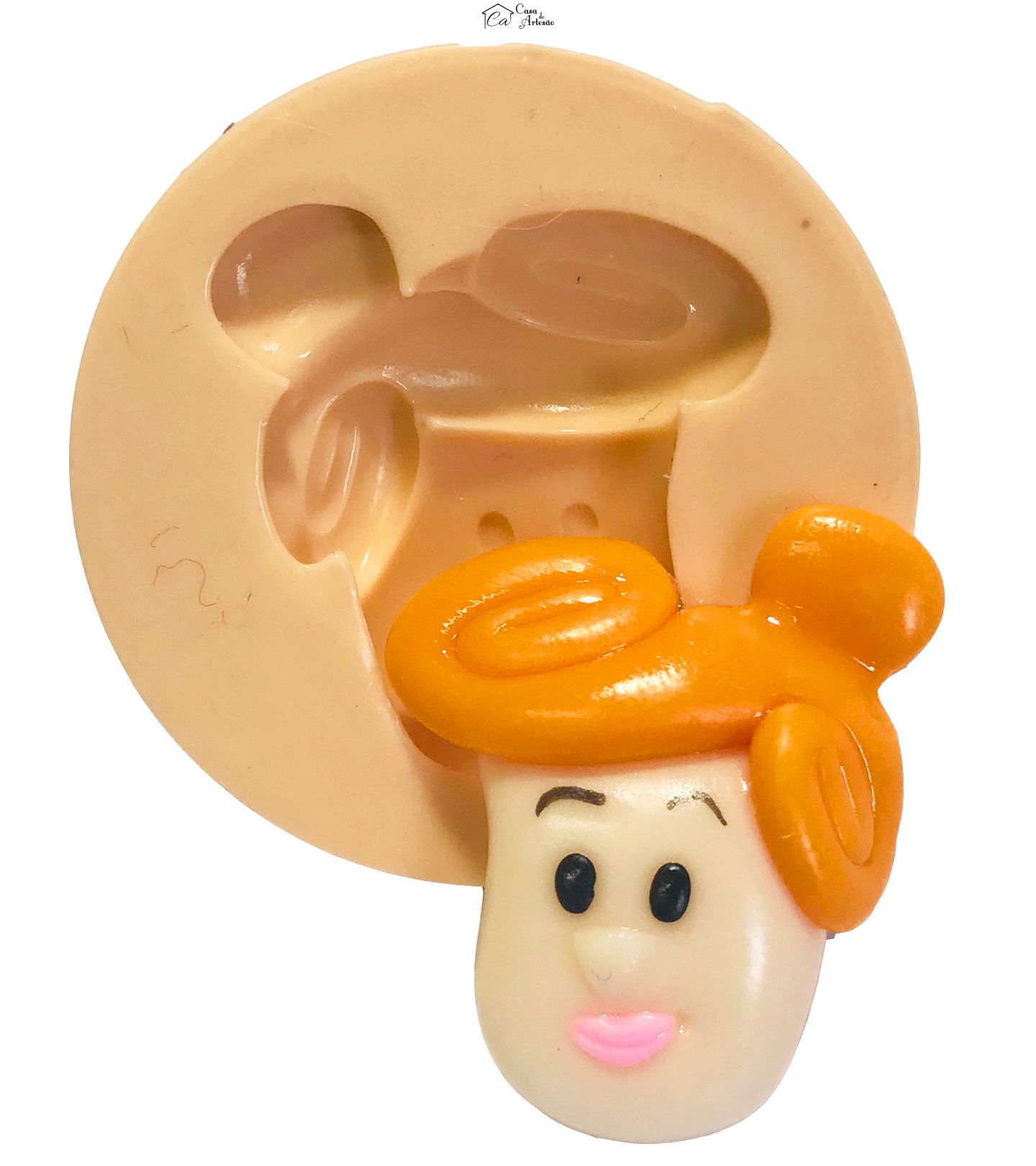 Molde de silicone - Flintstones - Rosto Wilma - Medio - P607