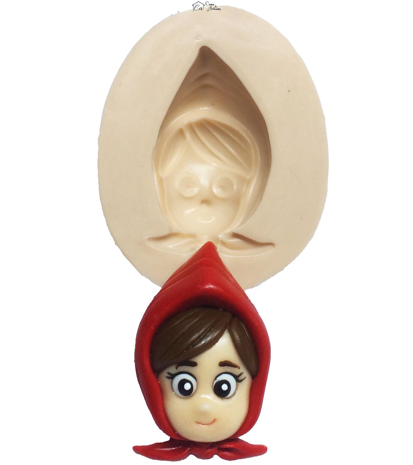 Molde de silicone - Chapeuzinho Vermelho - Rosto Chapeuzinho Medio -  P305