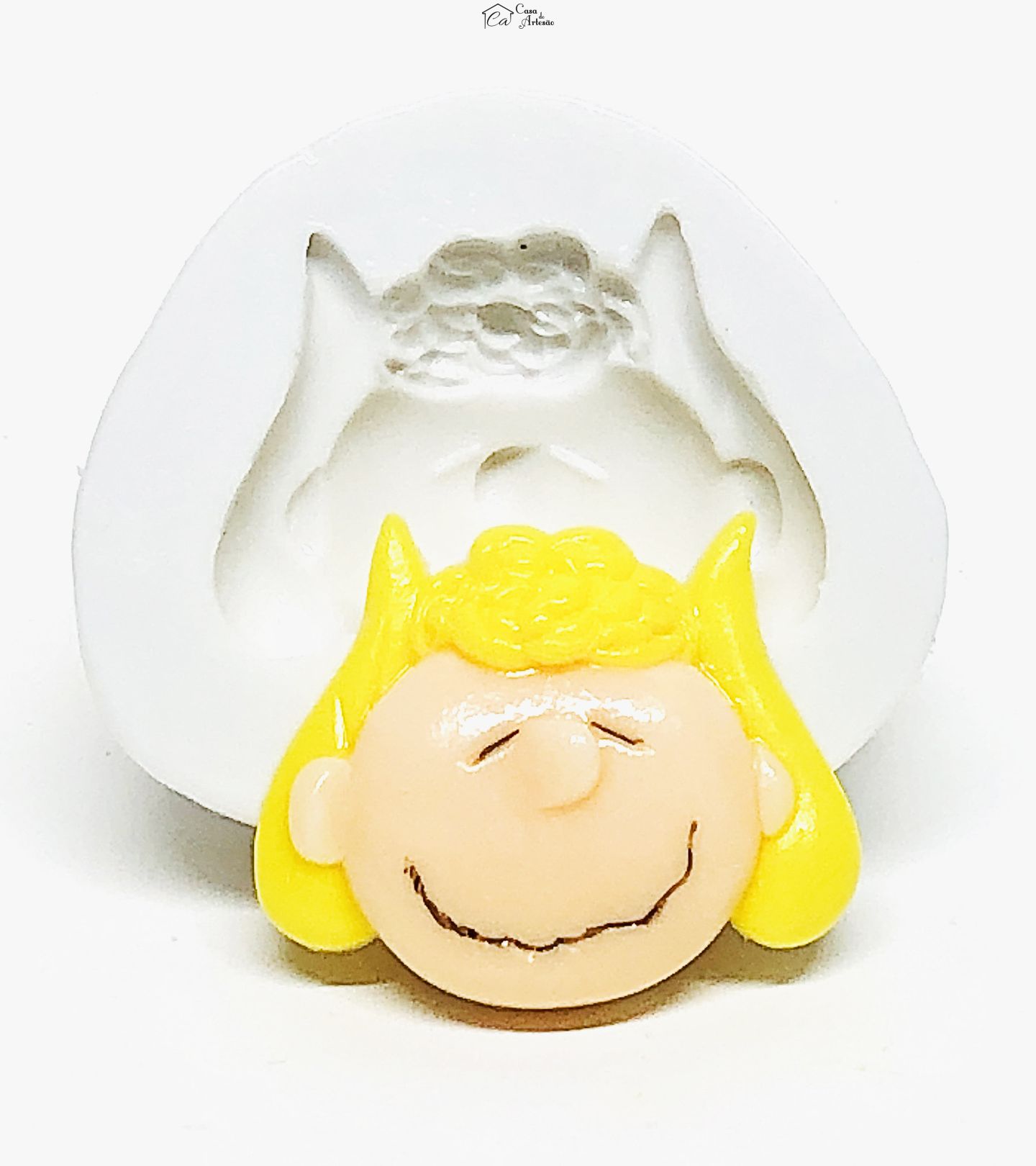 Molde de silicone - Turma do Snoopy - Rosto Sally - Medio - P1074
