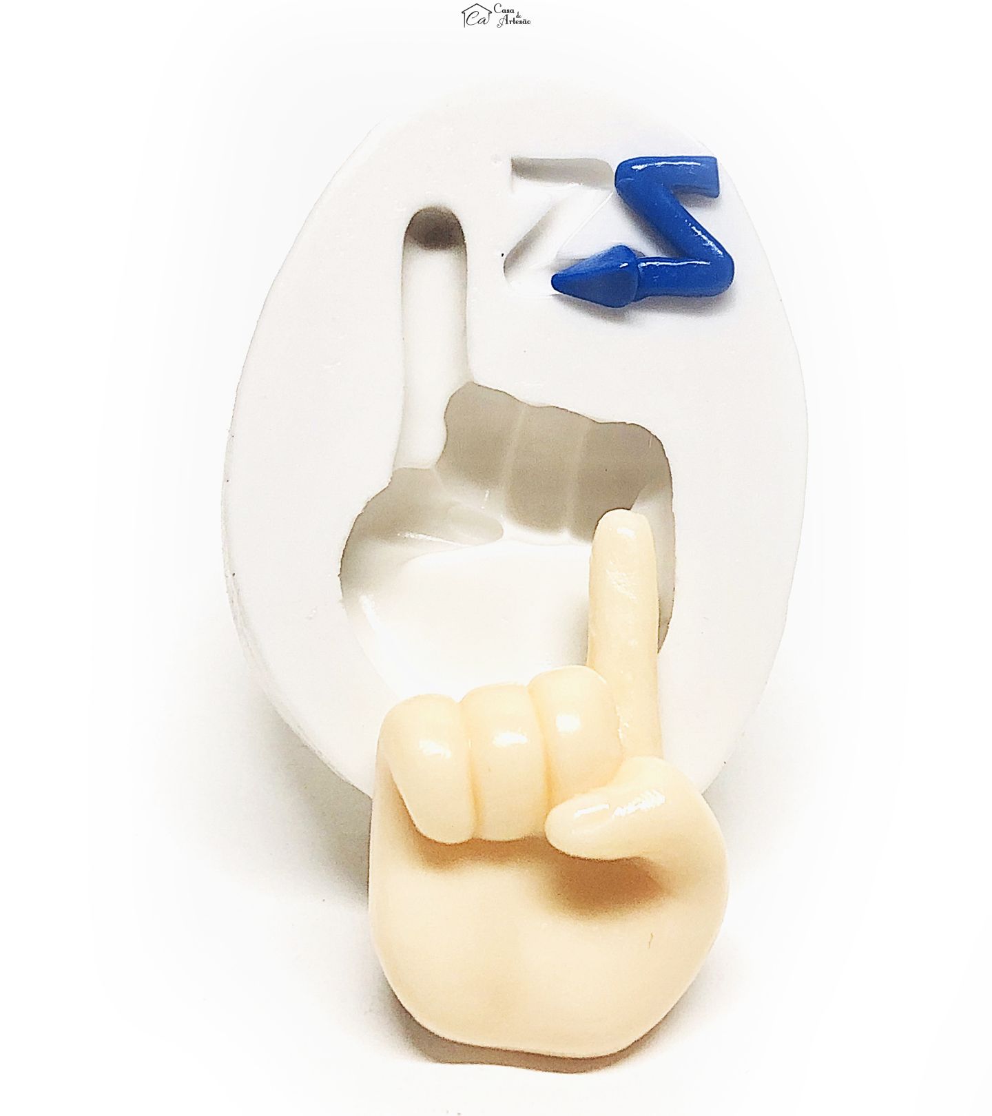 Molde de silicone - Alfabeto Libras - Z - Grande - P1102