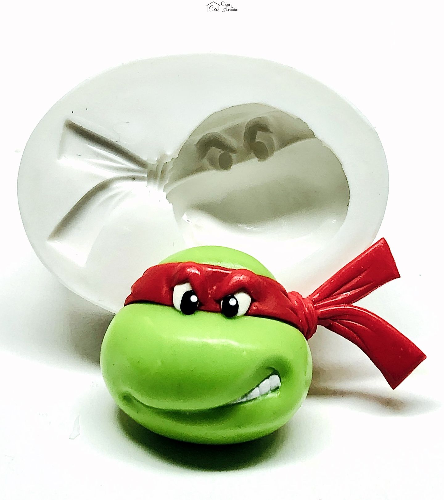 Molde de silicone - Tartarugas Ninjas - Rosto Rafael - Grande - P969