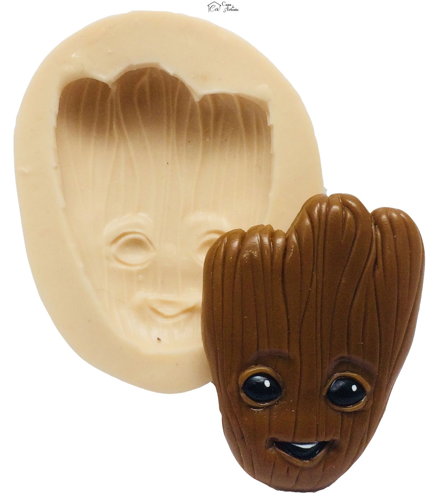 Molde de silicone - Guardioes da Galaxia - Rosto Groot - Medio - P172