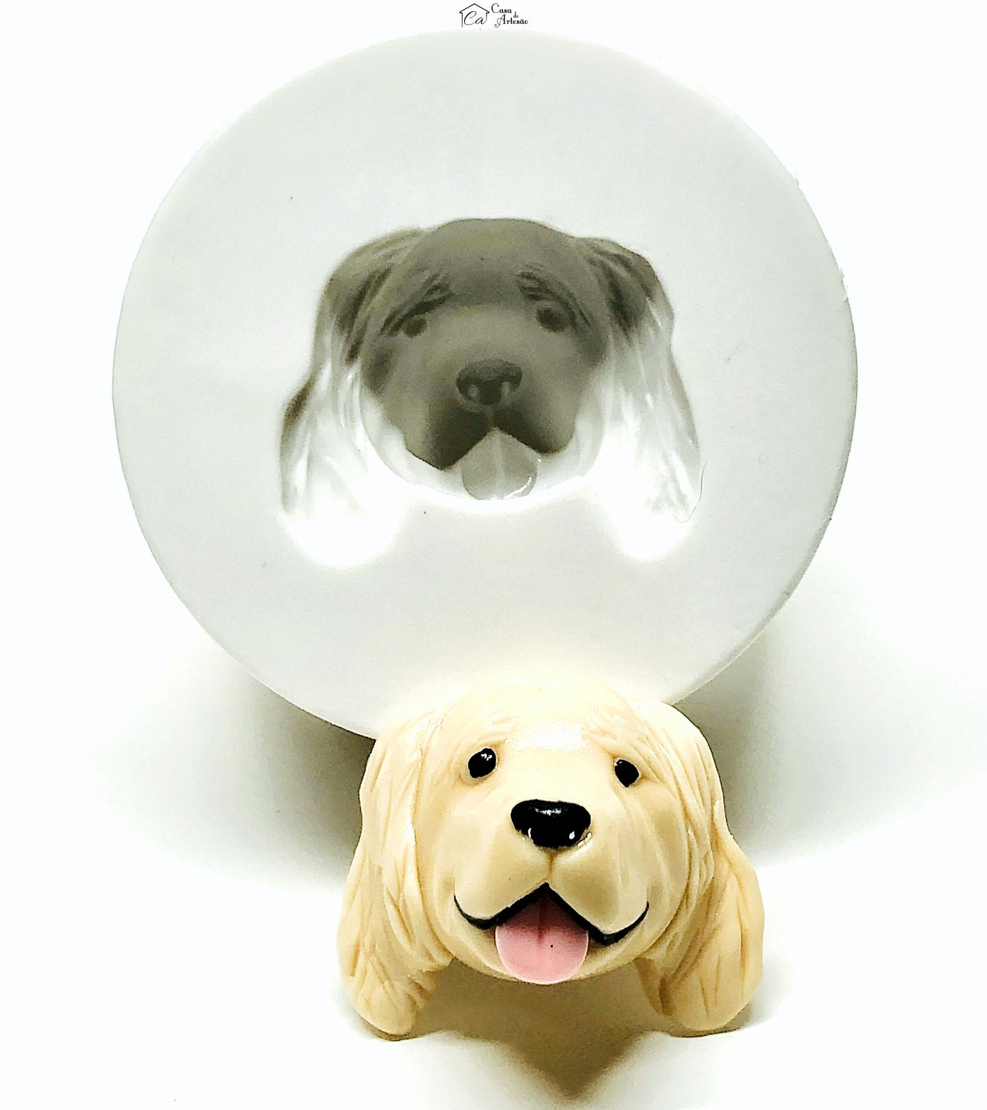 Molde de silicone - Cachorro - Rosto Golden Retriever - Grande - P1048