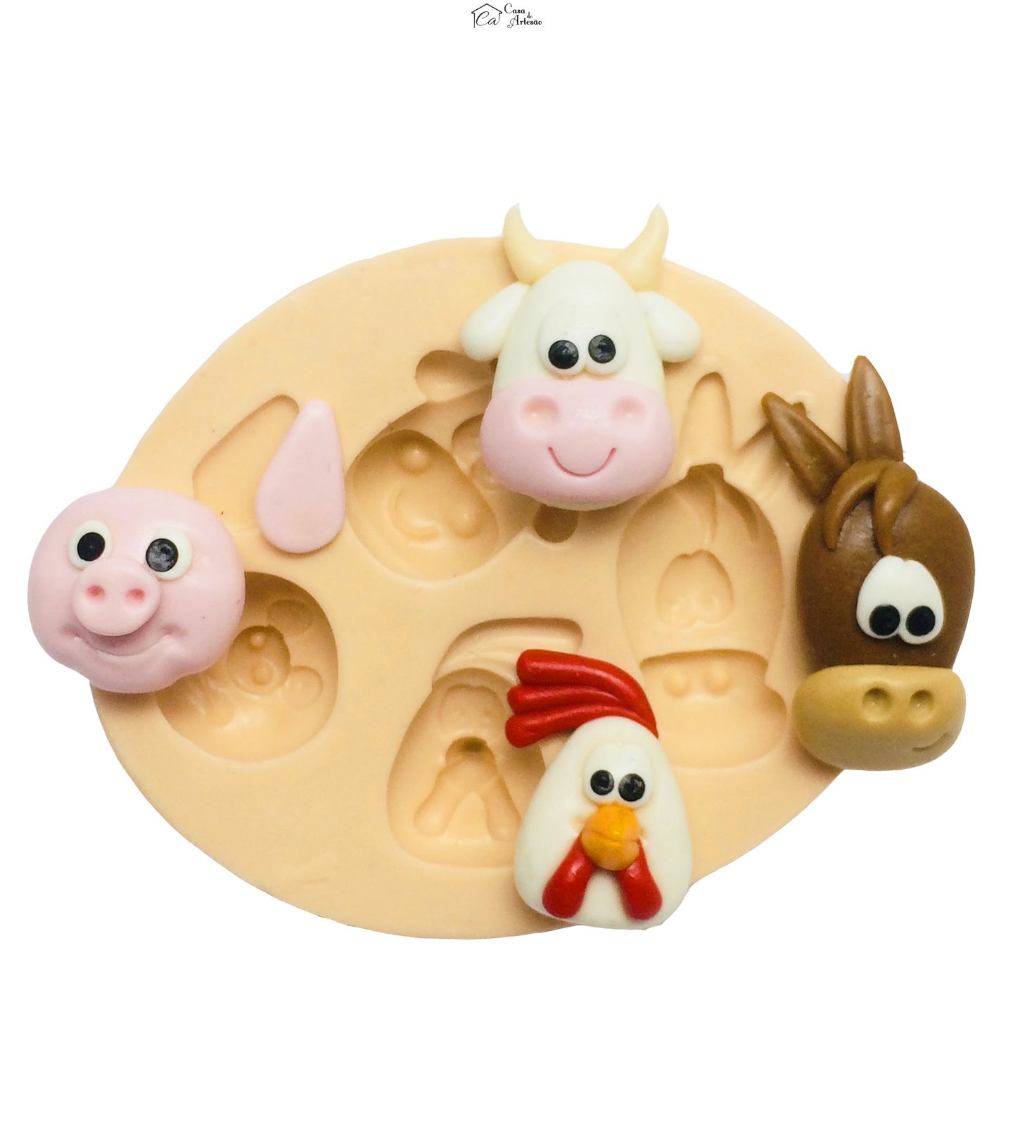 Molde de silicone - Fazendinha - Rosto Personagens Medio - P295