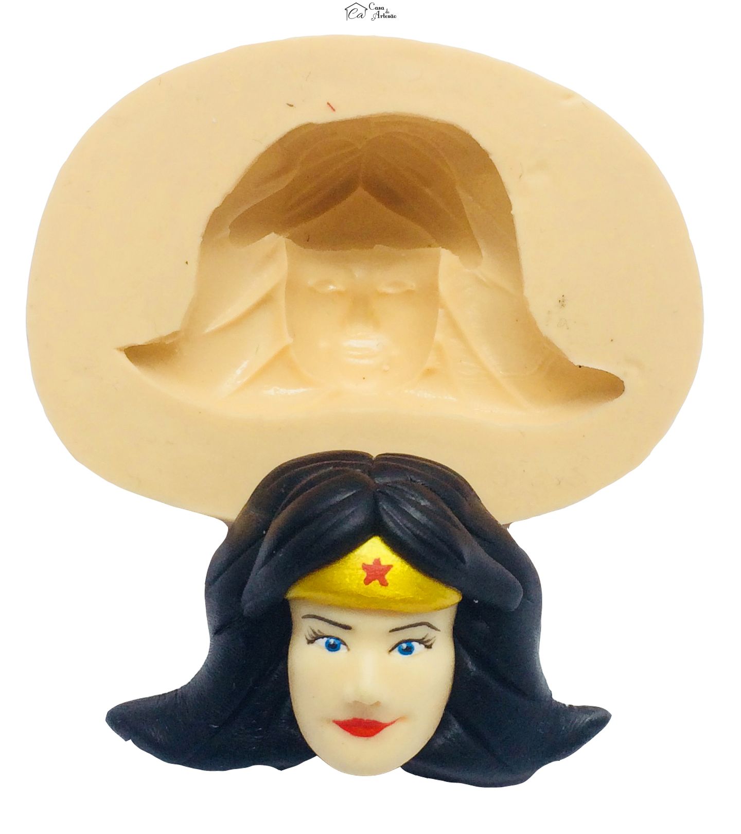Molde de silicone - Rosto Mulher Maravilha