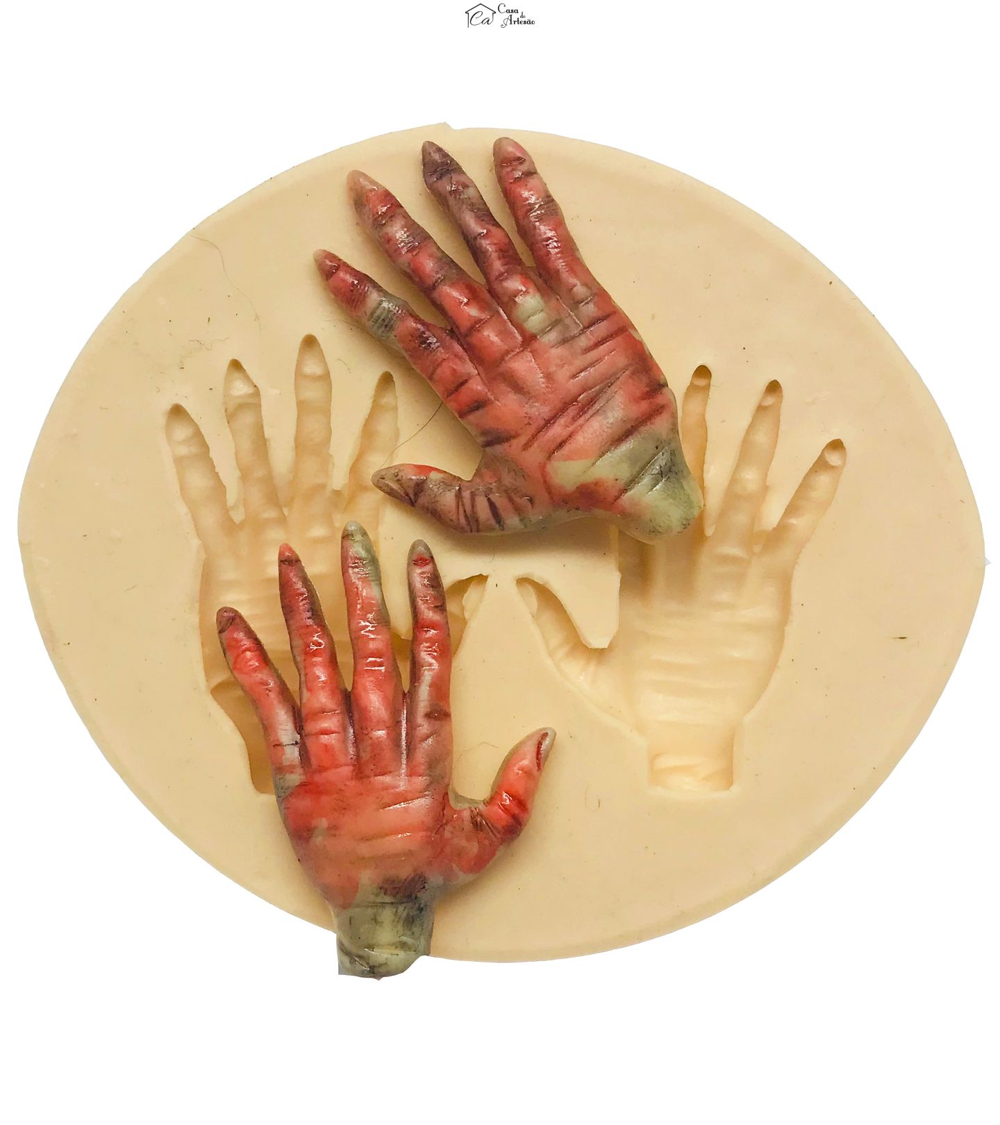 Molde de silicone - Zumbi - Mãos - Pequena - P486