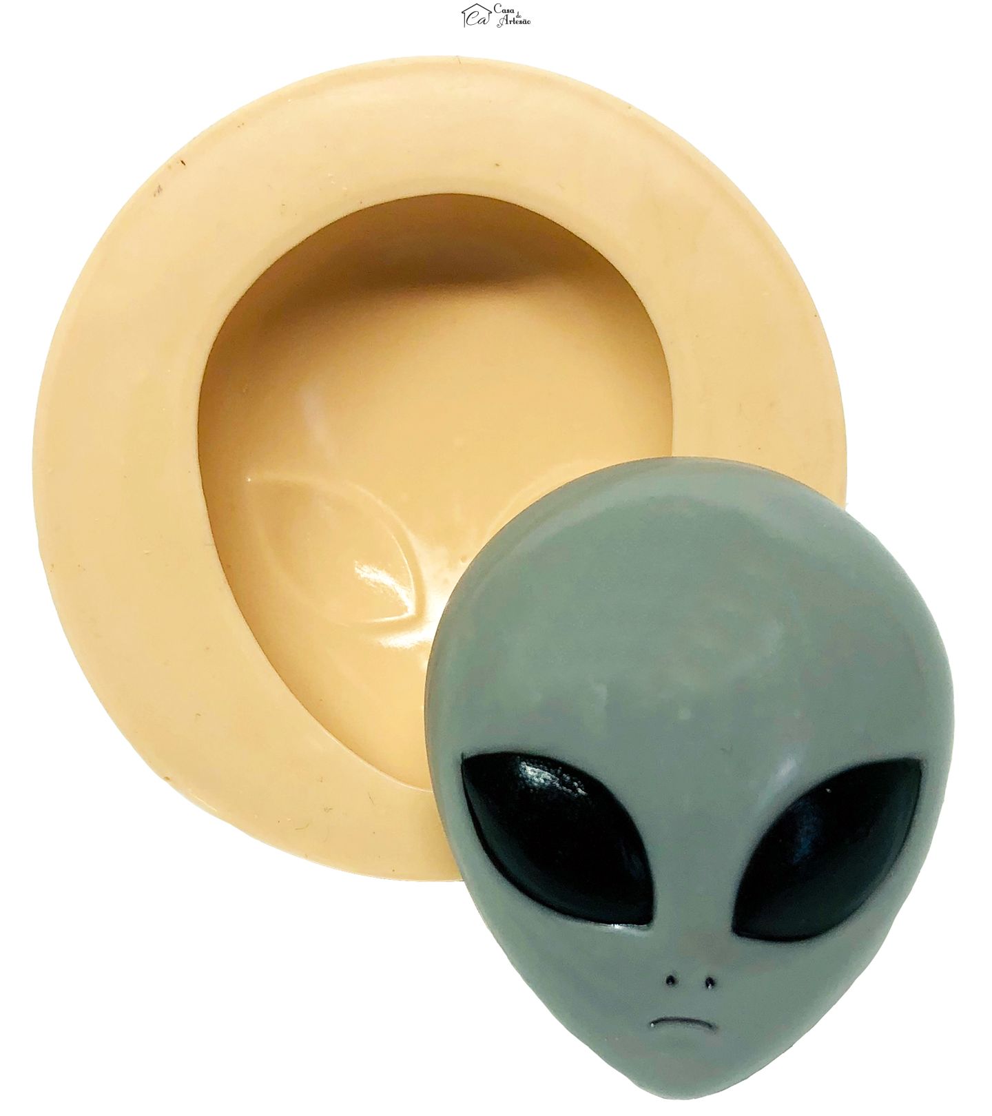 Molde de silicone - Alien - Rosto - Grande - P741