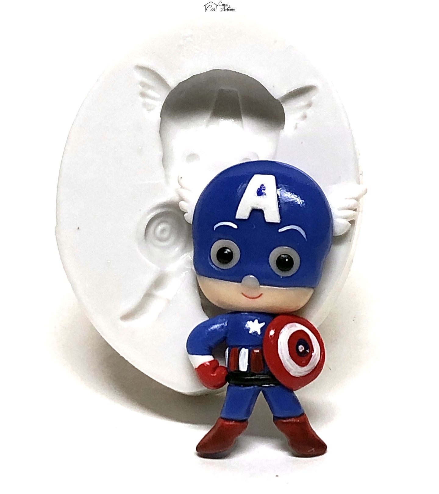 Molde de silicone - Os Vingadores - Fofinhos - Capitao America - Grande - P492