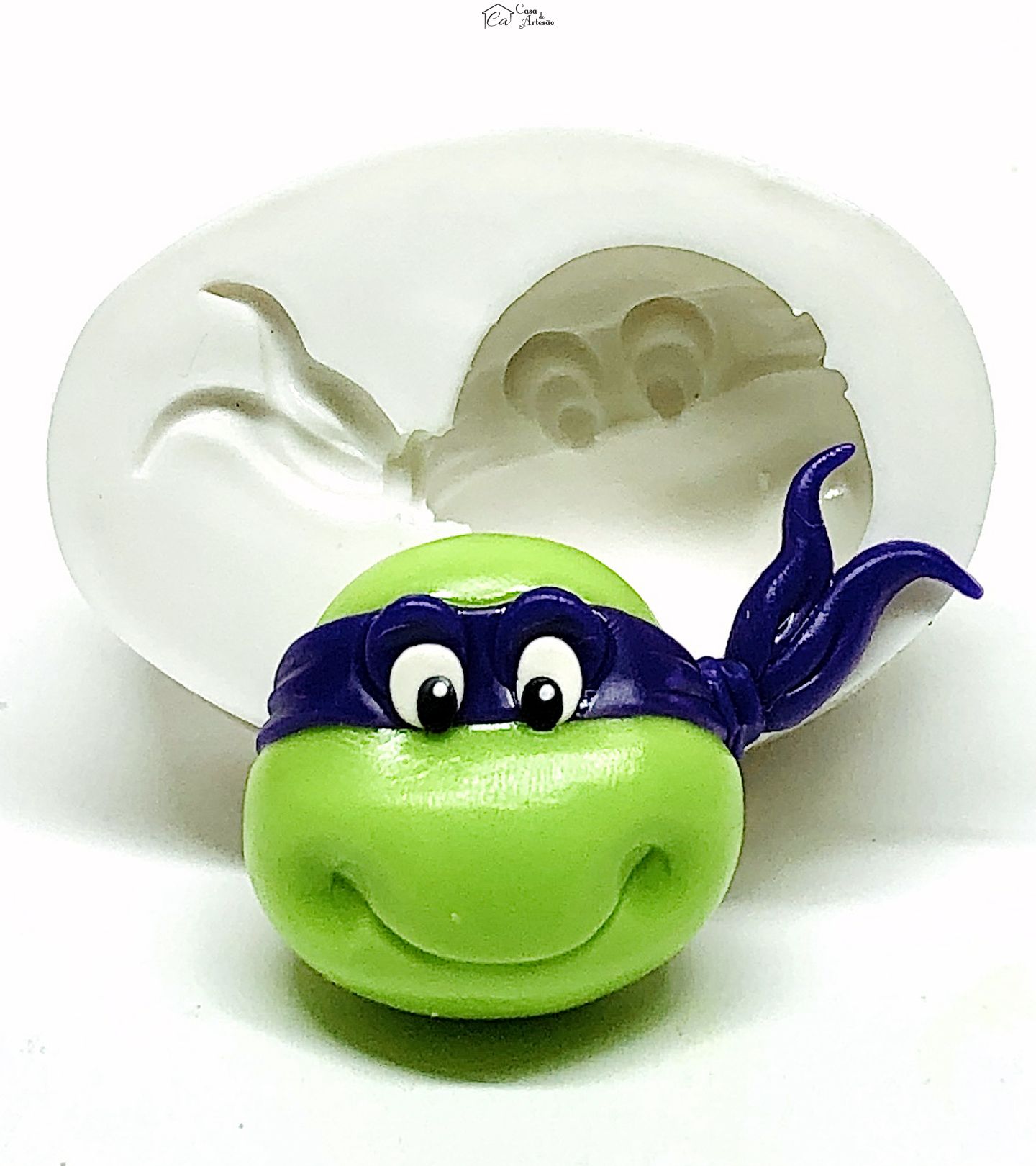 Molde de silicone - Tartarugas Ninjas - Rosto Donatello - Medio - P956