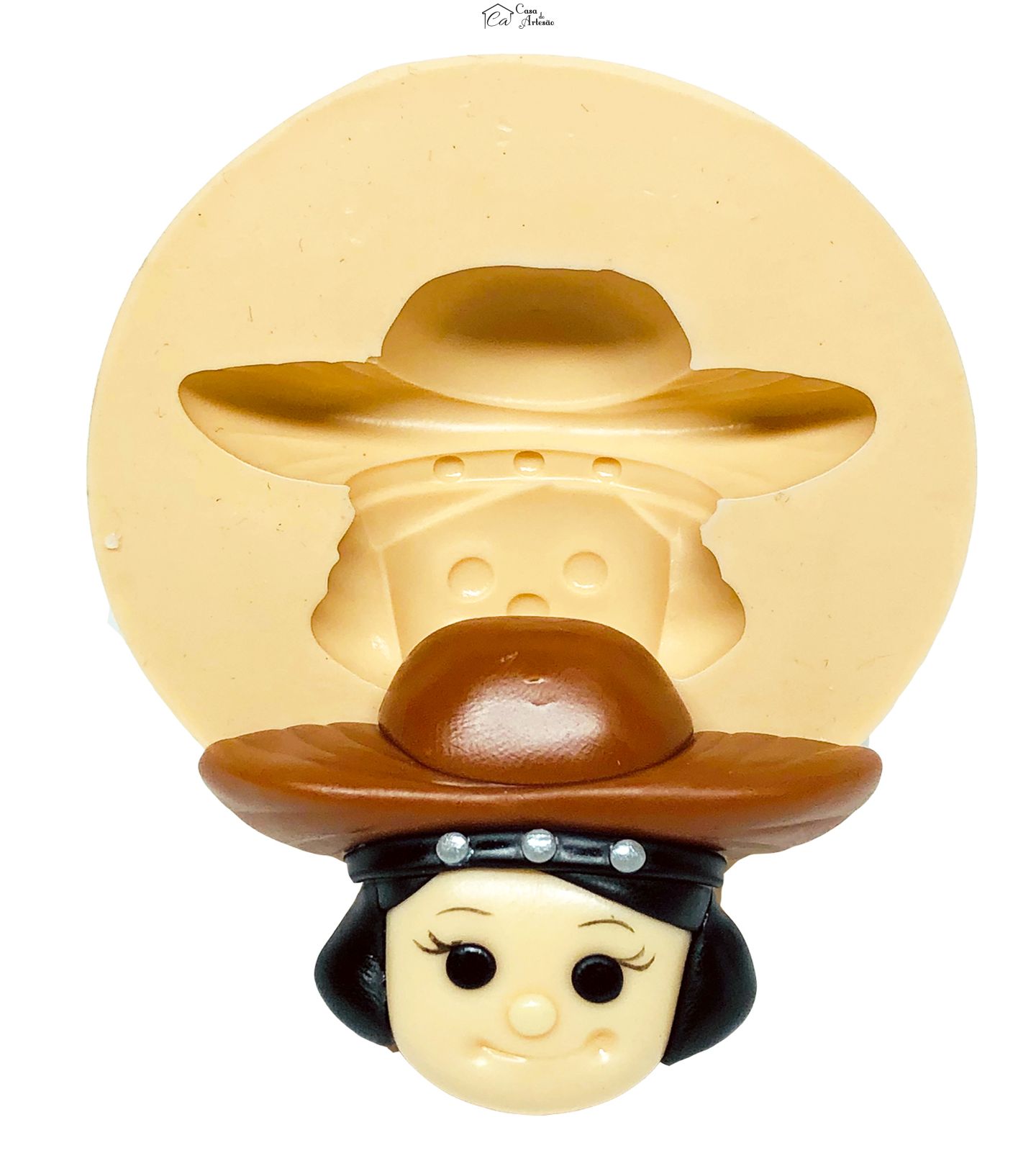 Molde de silicone - Tradições Nordestinas - Rosto Cangaceira - Grande - P655