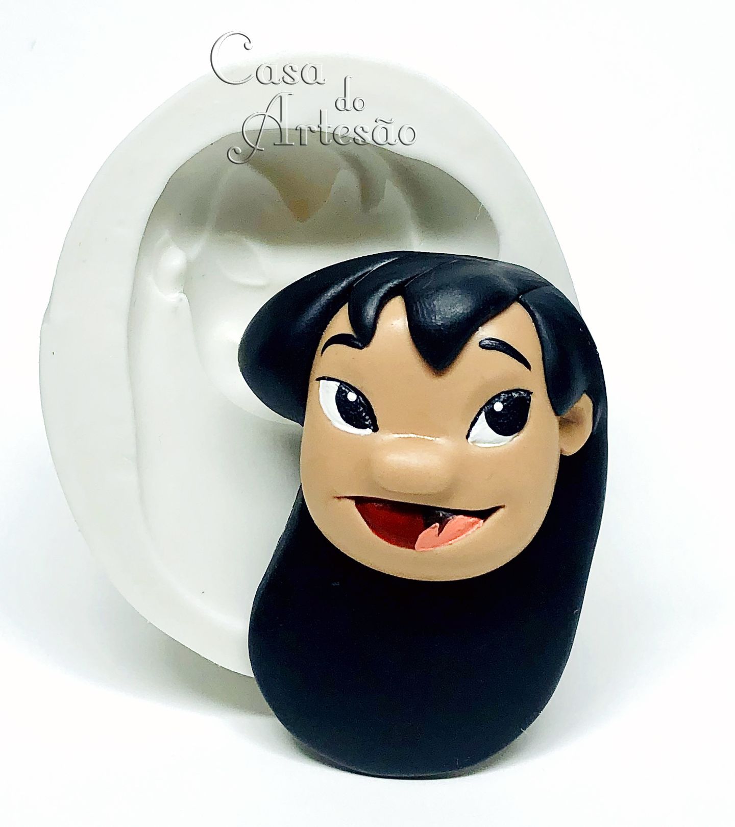 Molde de silicone - Lilo & Stitch - Rosto Lilo - Grande - P885