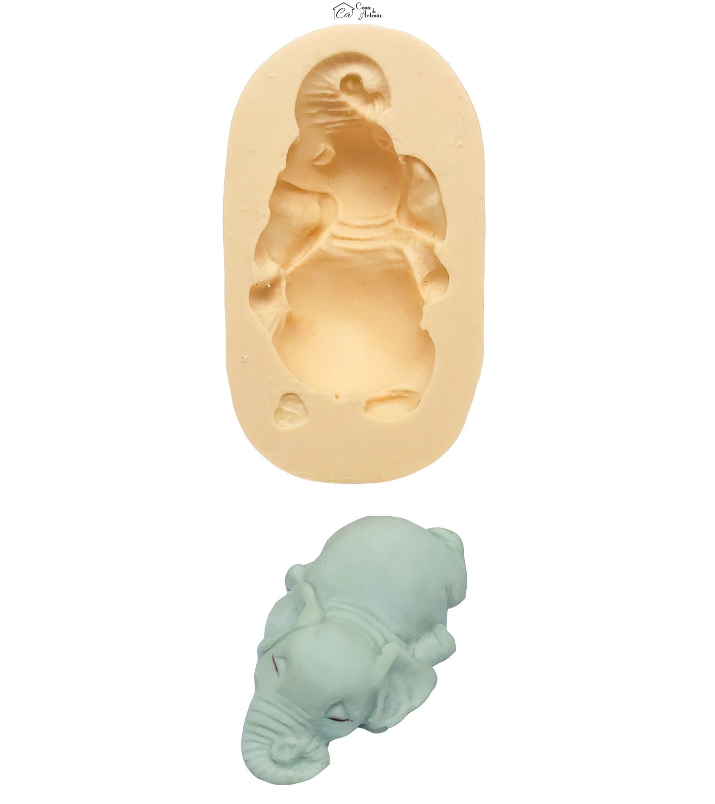 Molde de silicone - Elefante Deitado de Frente - P03