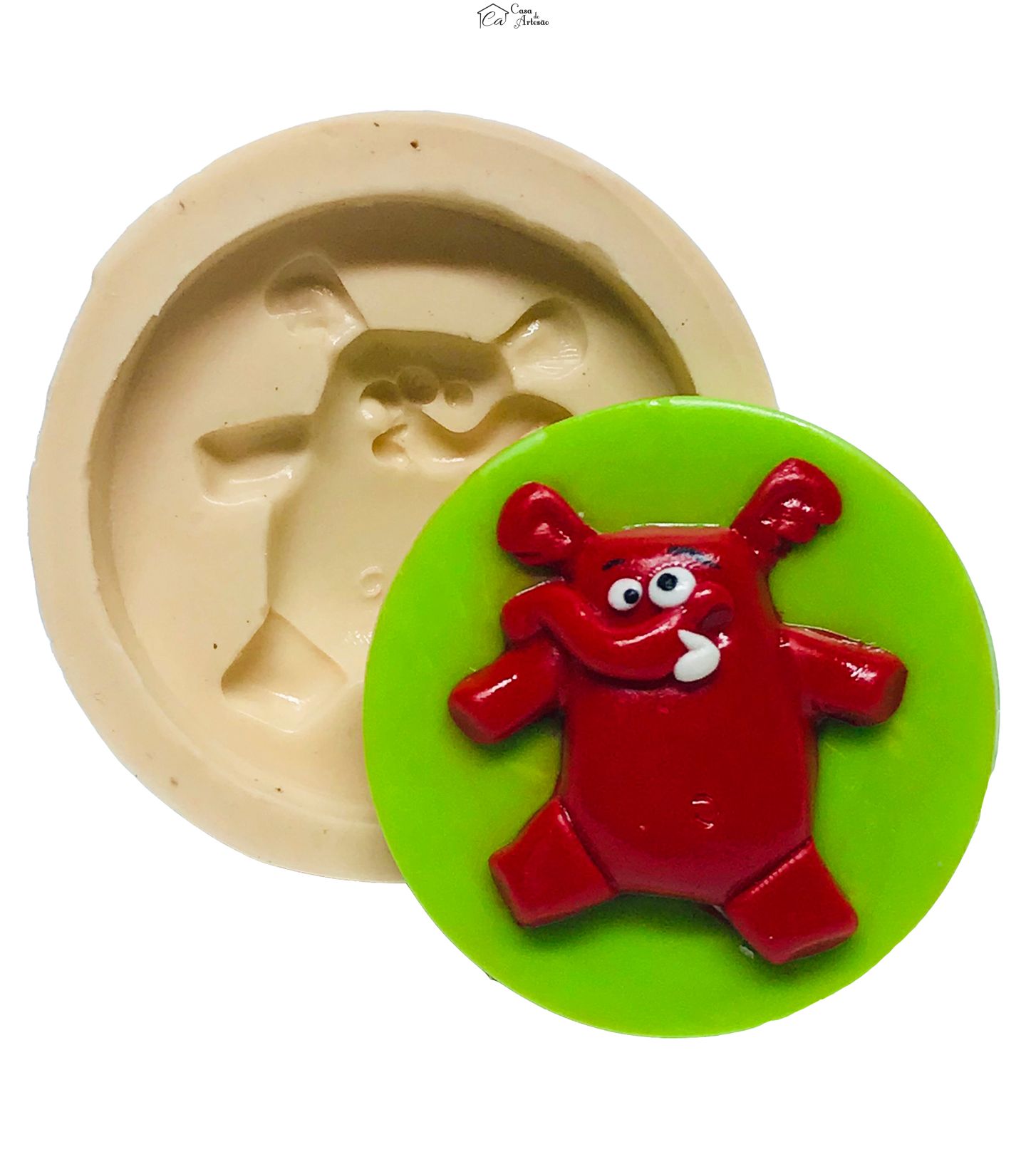 Molde de silicone - Galinha Pintadinha com Base - Elefante - Medio - P541