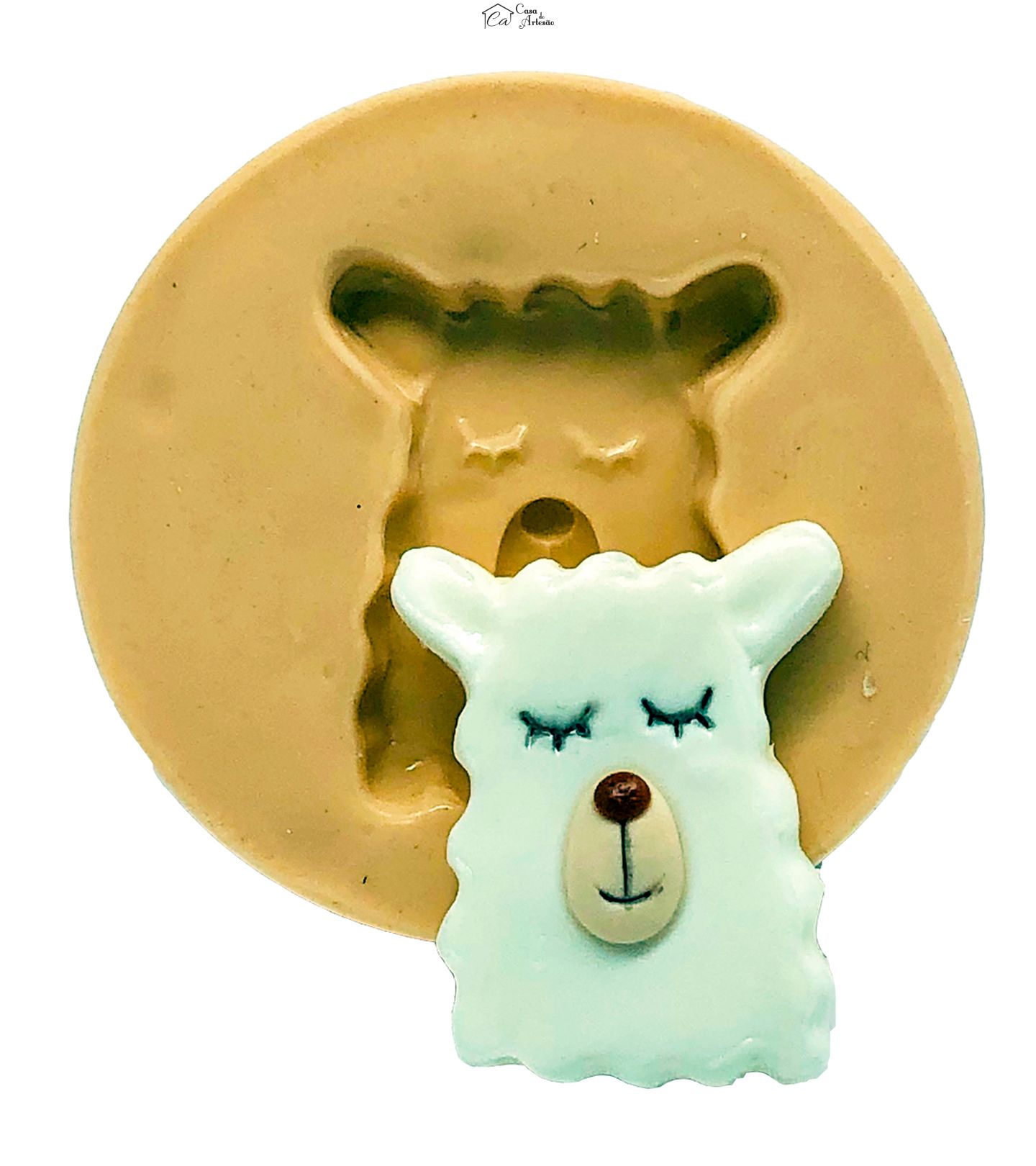 Molde de silicone - Lhama - Rosto - Pequeno - P764