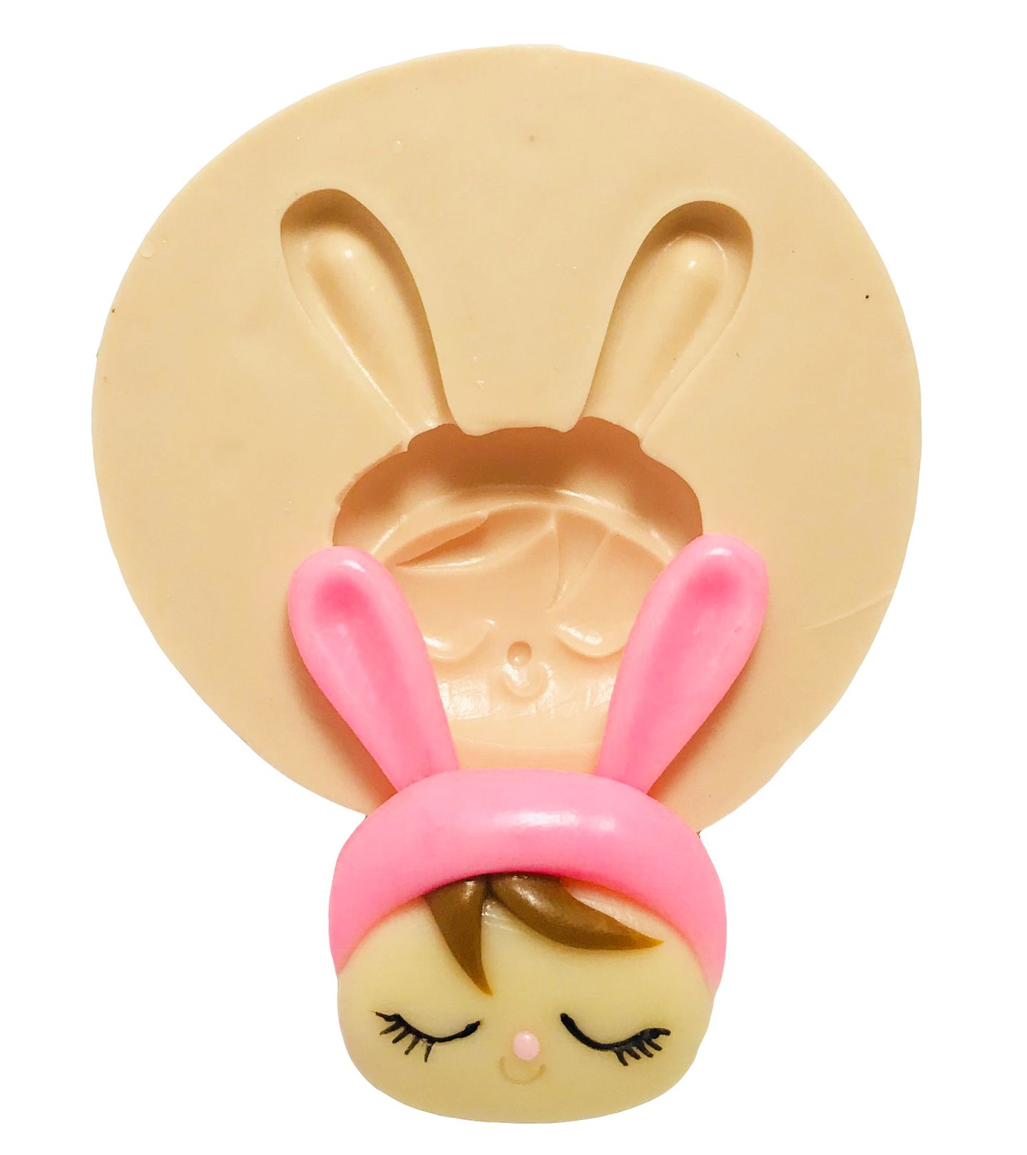 Molde de silicone - Me too Doll - Rosto Angela Coelho Cinza - Media - P426