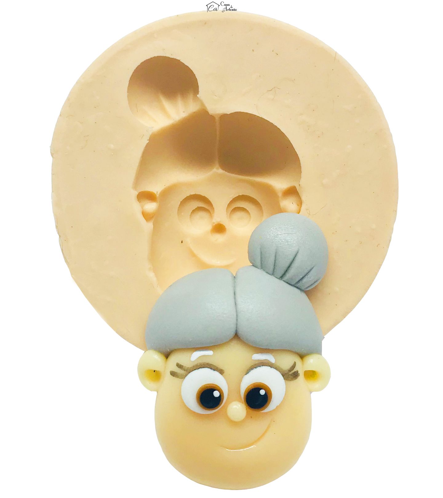 Molde de silicone - Sitio do Pica Pau Amarelo - Rosto Dona Benta - Medio - P480