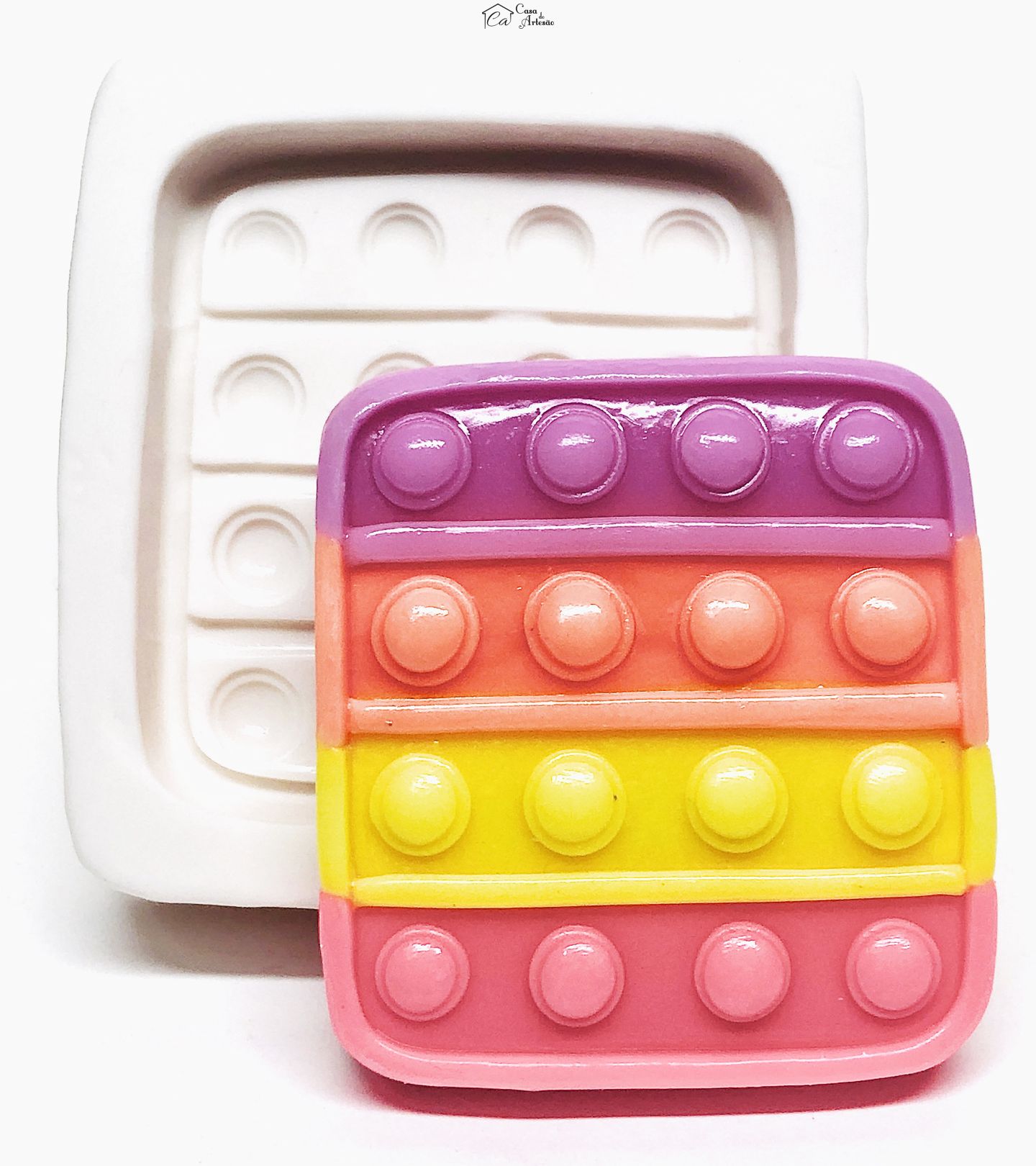 Molde de silicone - Fidget - Quadrado - Grande - P1084